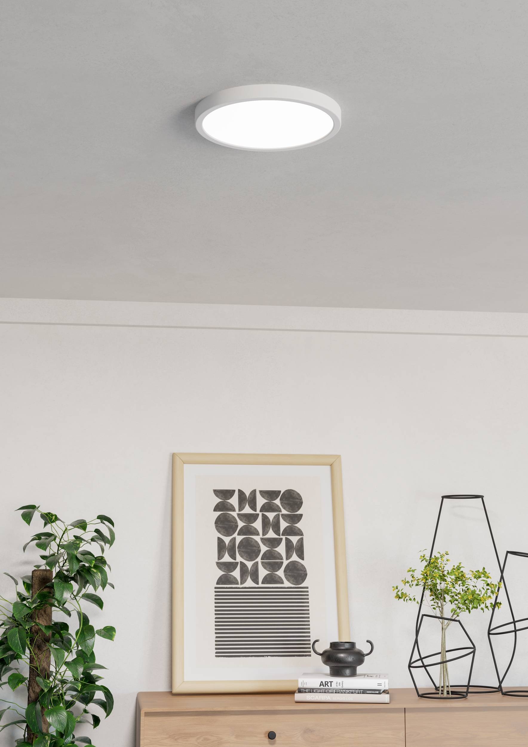 EGLO Aufbauleuchte »Fueva 6 Deckenleuchte, Aufbaulampe, Kunststoff, Deckenbeleuchtung« LED-Modul 1 Stk. Kaltweiß | Neutralweiß | Warmweiß Aufbauleuchte - H2,5 x Ø27,8 cm - weiß - 14,2W inkl.