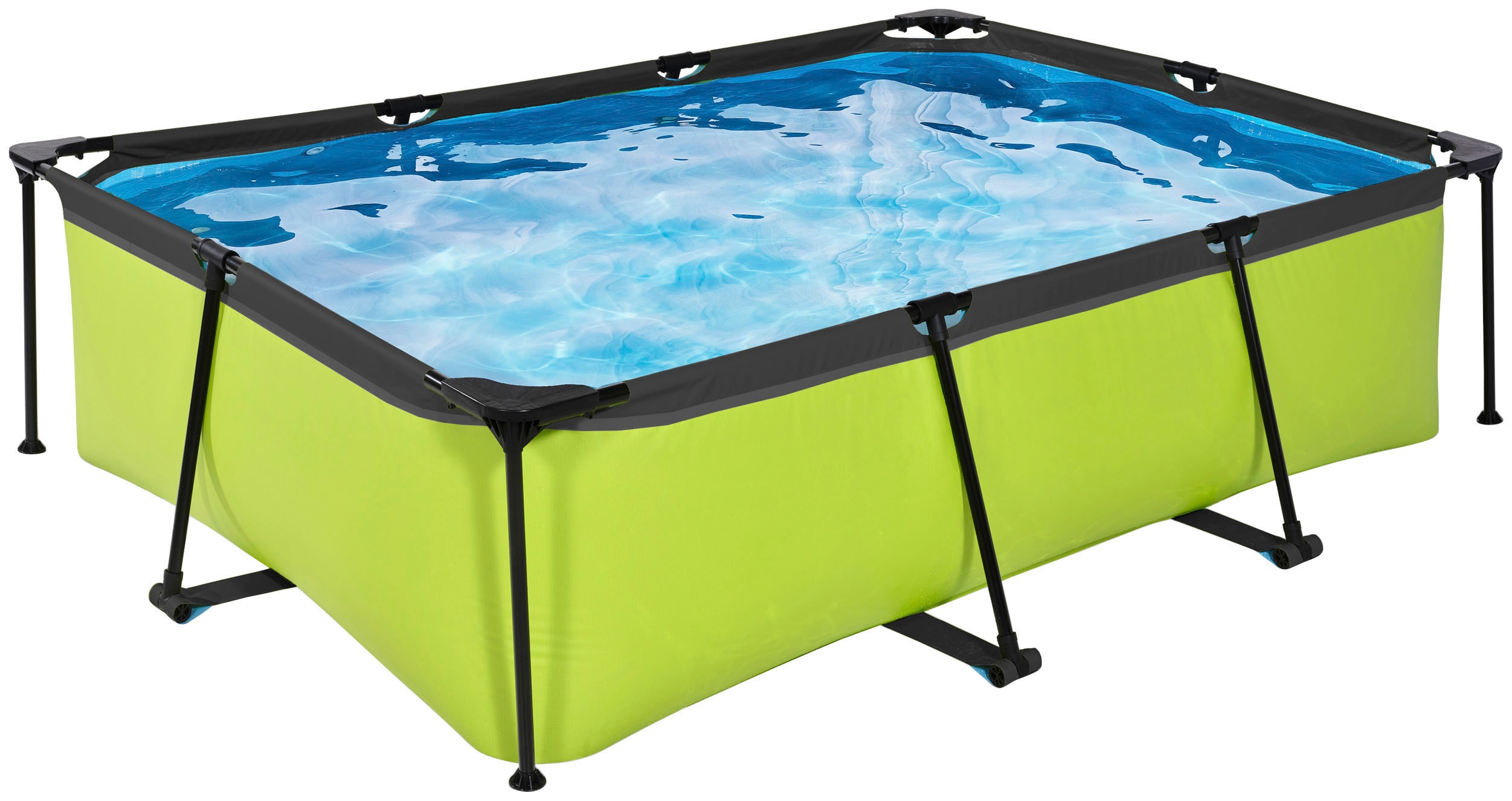 Framepool EXIT, B:150cm H:65cm L:220cm, grün, Schwimmbecken, BxLxH: 150x220x65 cm, mit Kartuschenfilter