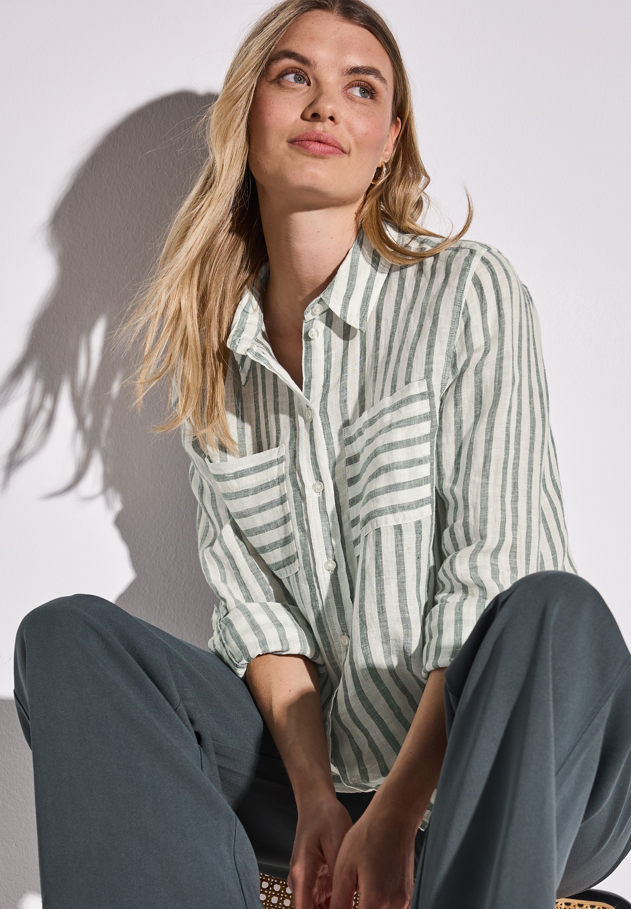 STREET ONE Hemdbluse, mit Streifen Muster günstig online kaufen
