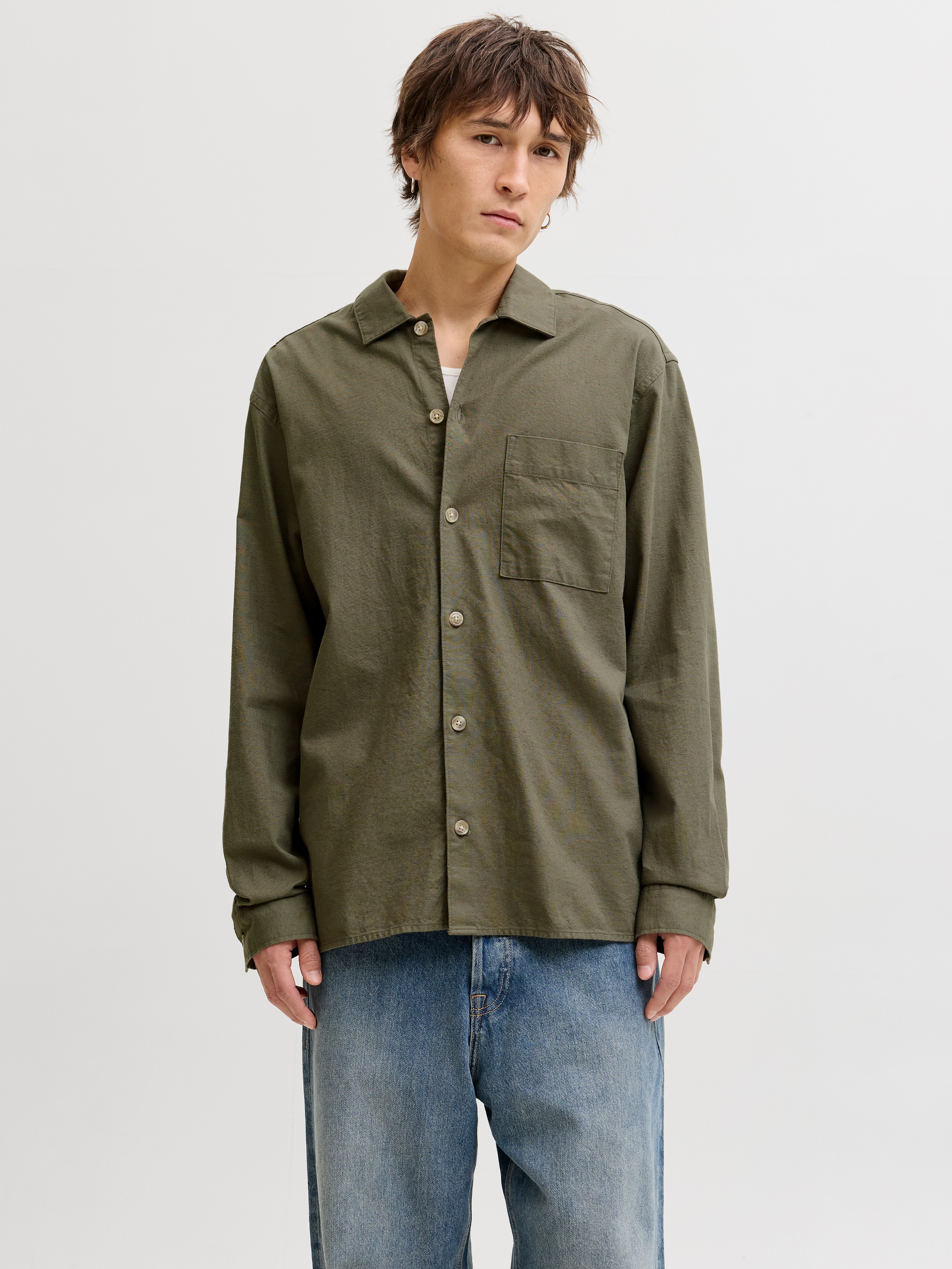 Jack & Jones Langarmhemd "JJETRISTAN OVERSHIRT LS SN" mit Knopfleiste günstig online kaufen