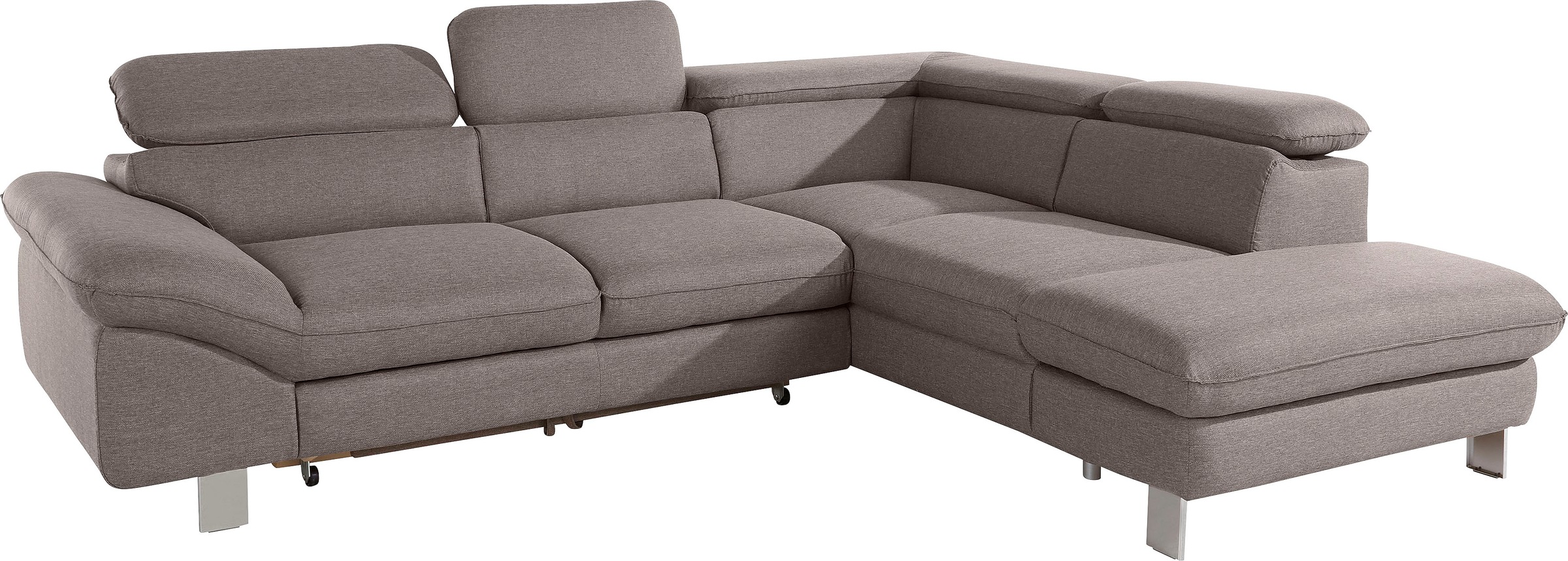 COTTA Polstergarnitur »Driver L-Form«, (Set, 2 tlg.), Set bestehend aus: Ecksofa mit Kopfteilverstellung & Hocker