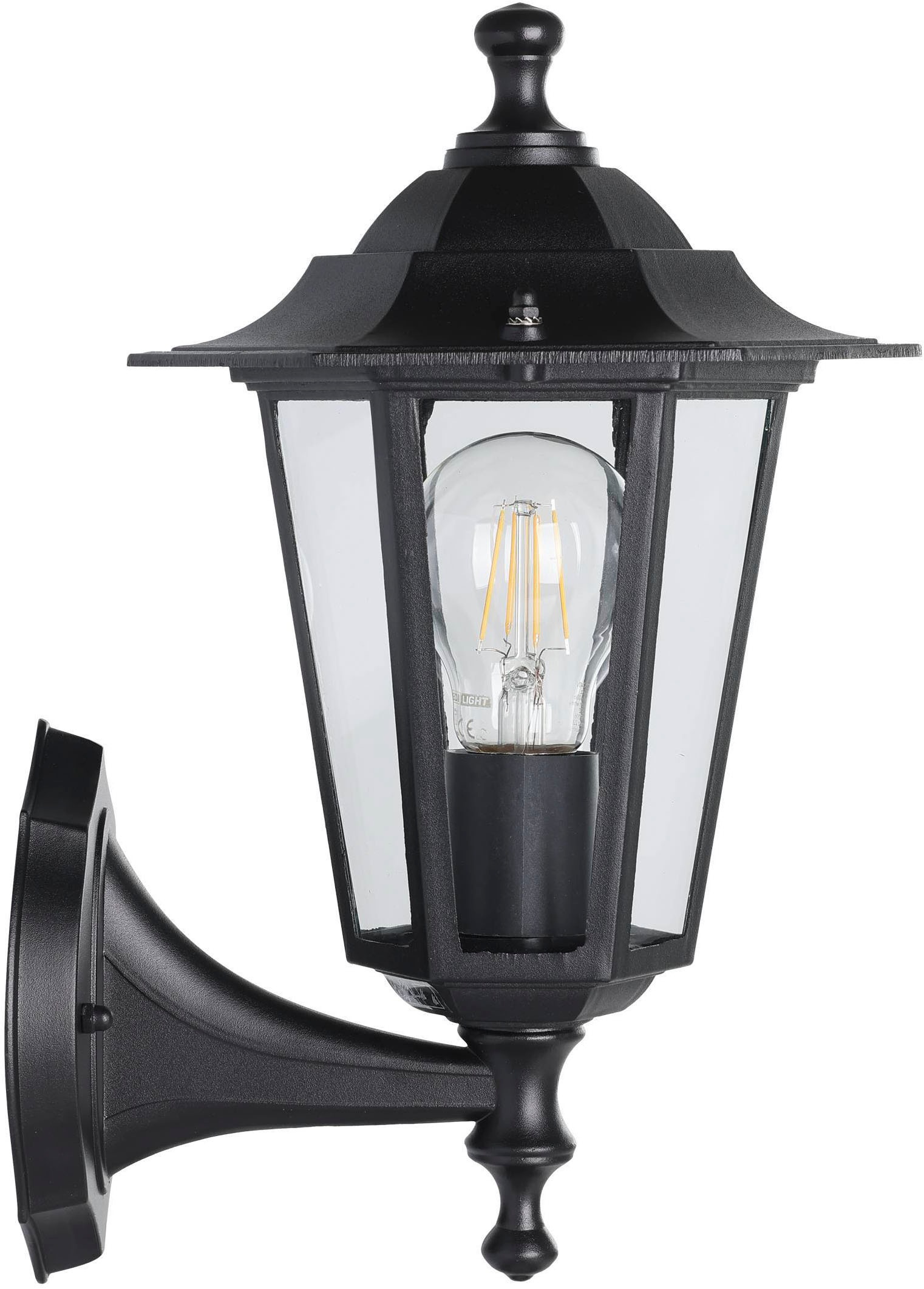 EGLO LED Wandleuchte »LATERNA 4 L16,5 x H32 x AL23 cm, spritzwassergeschützte Lampe«, 1 flammig, Leuchtmittel E27 | ohne Leuchtmittel, Außen-Wandlampe Laterna 4, Lampe, E27, IP44, L16,5 x H32 x AL23 cm
