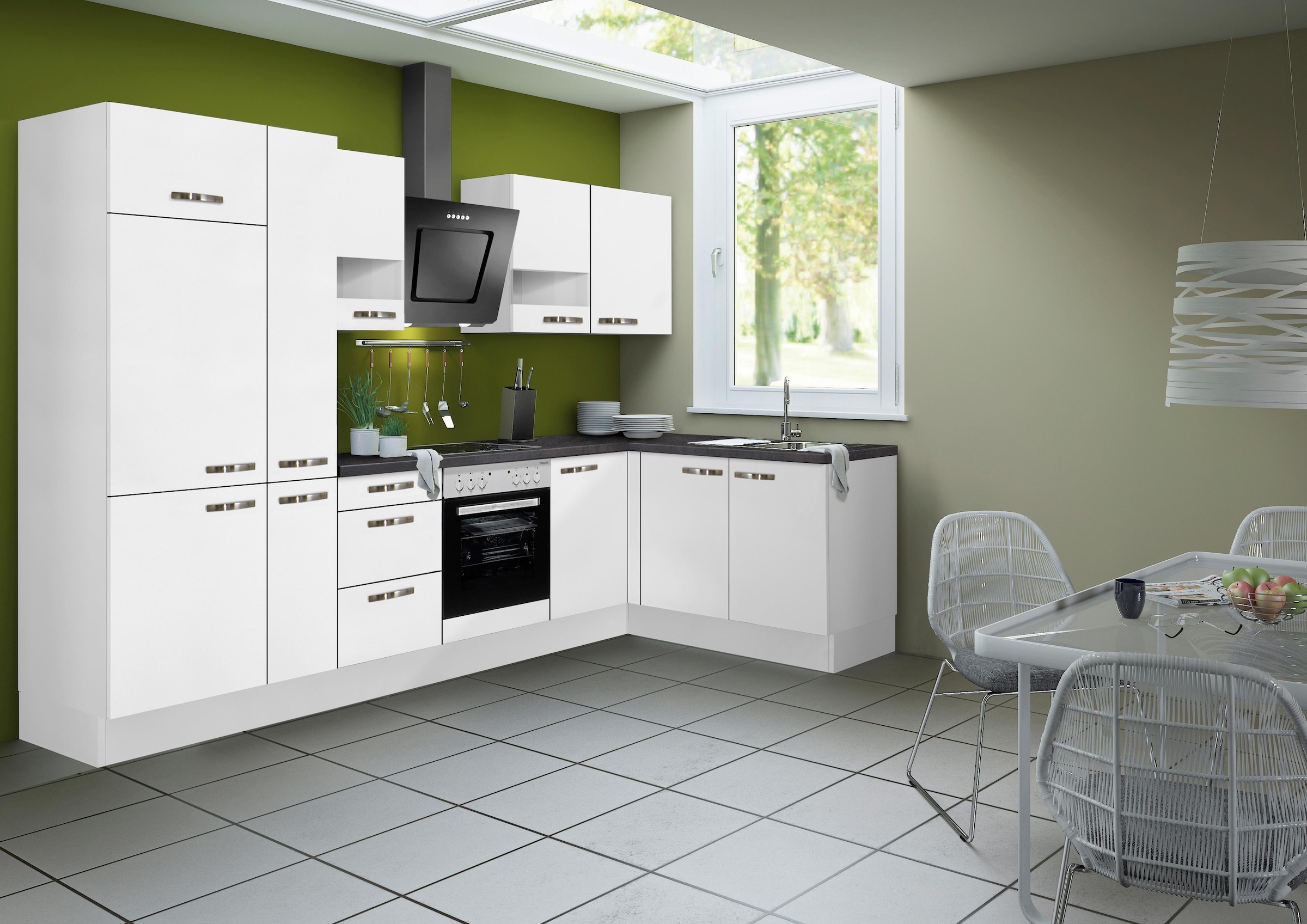 OPTIFIT Winkelküche »Cara«, mit Vollauszügen und Soft-Close-Funktion, Stellbreite 315 x 175 cm