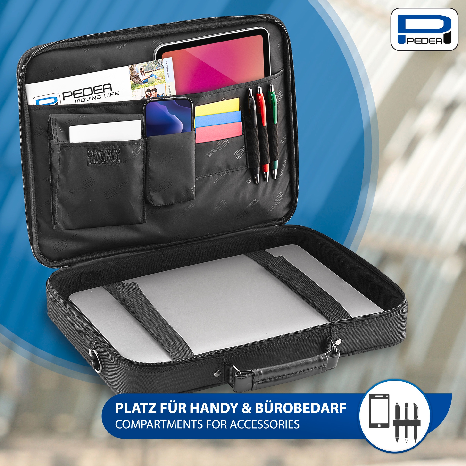PEDEA Laptoptasche »Notebooktasche EDITION20 15,6 (39,6cm)«, (1 tlg.), Umhängetasche mit Schultergurt