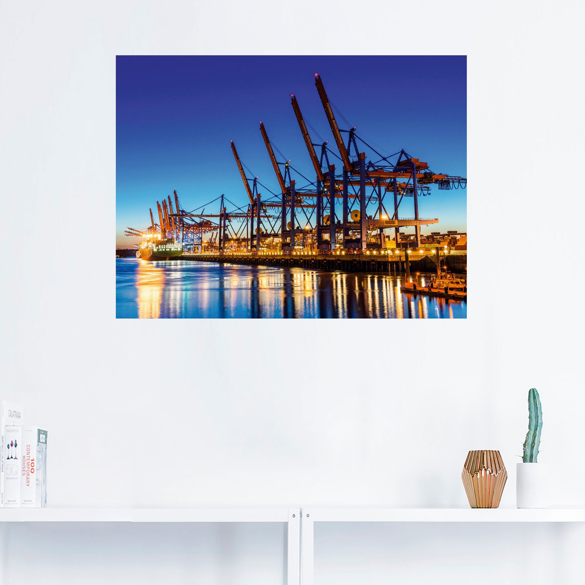 Black Friday Artland Wandbild »Hamburg Containerhafen«, Deutschland, (1 St.),  als Alubild, Leinwandbild, Wandaufkleber oder Poster in versch. Größen |  BAUR