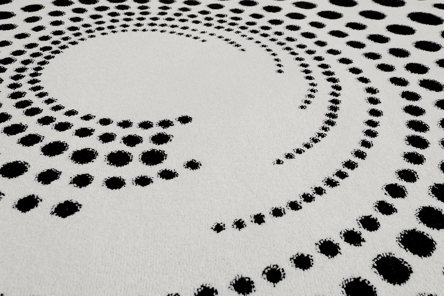 Esprit Teppich »Eddy ESP-3249«, rund, 13 mm Höhe, geometrisch, Kreise, schwarz weiß, Wohnzimmer, Kinderzimmer