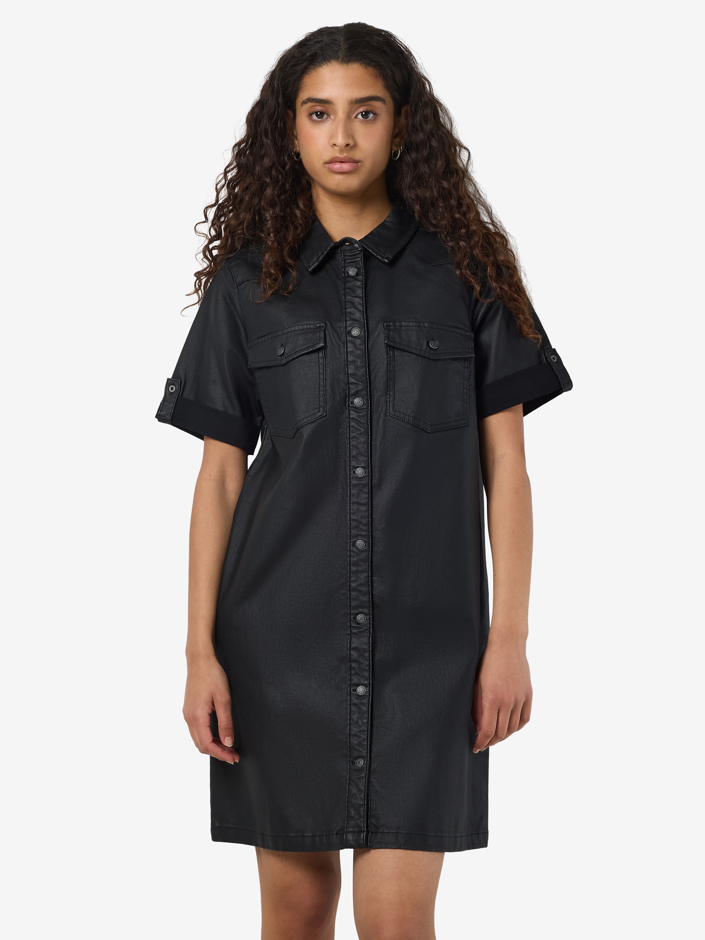 Noisy may Jeanskleid "NMNEW SIGNE S/S COATED DENIM DRESS NOOS" Ohne Brustta günstig online kaufen