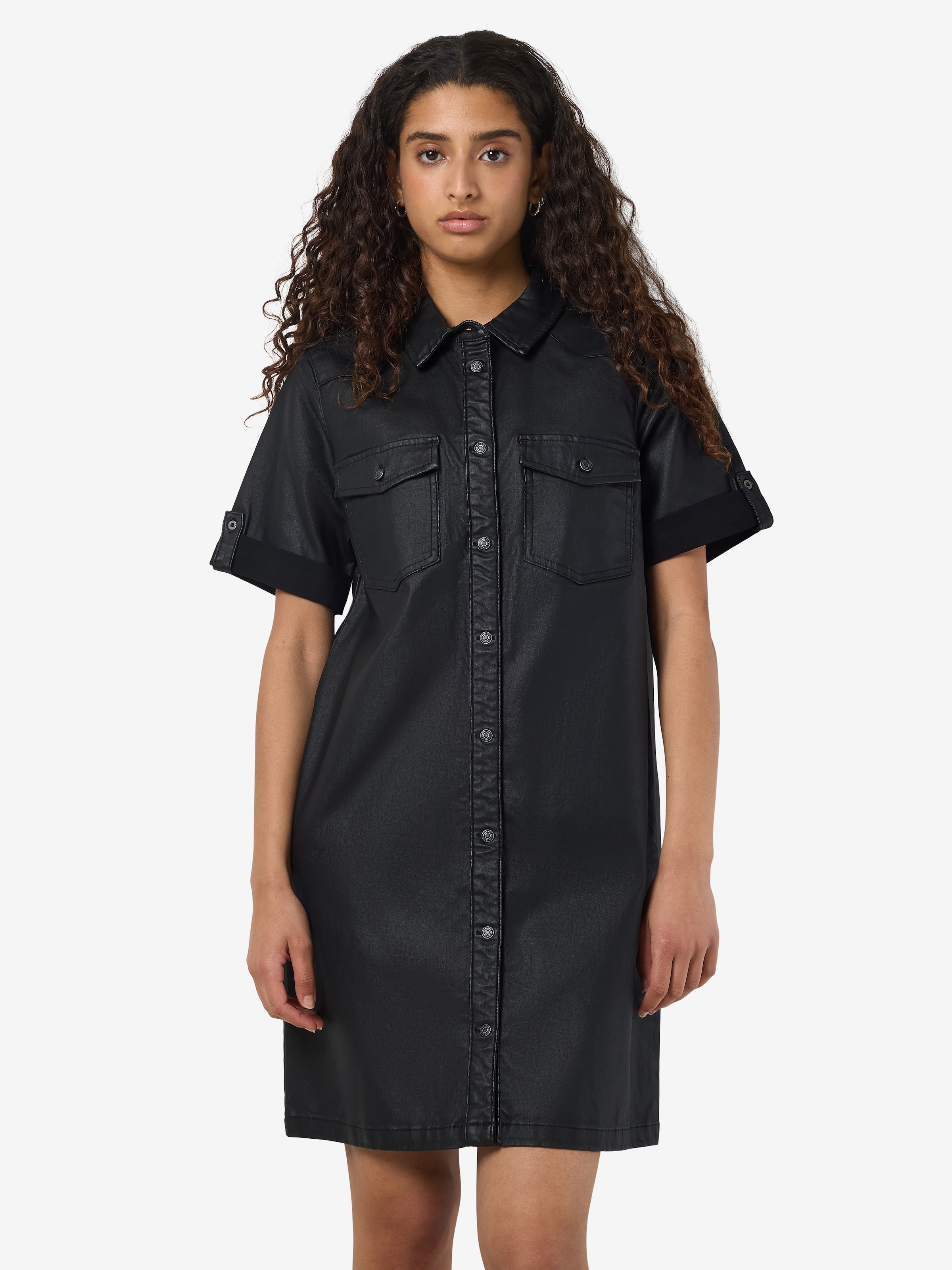 Noisy may Minikleid "NMNEW SIGNE S/S COATED DENIM DRESS NOOS" günstig online kaufen