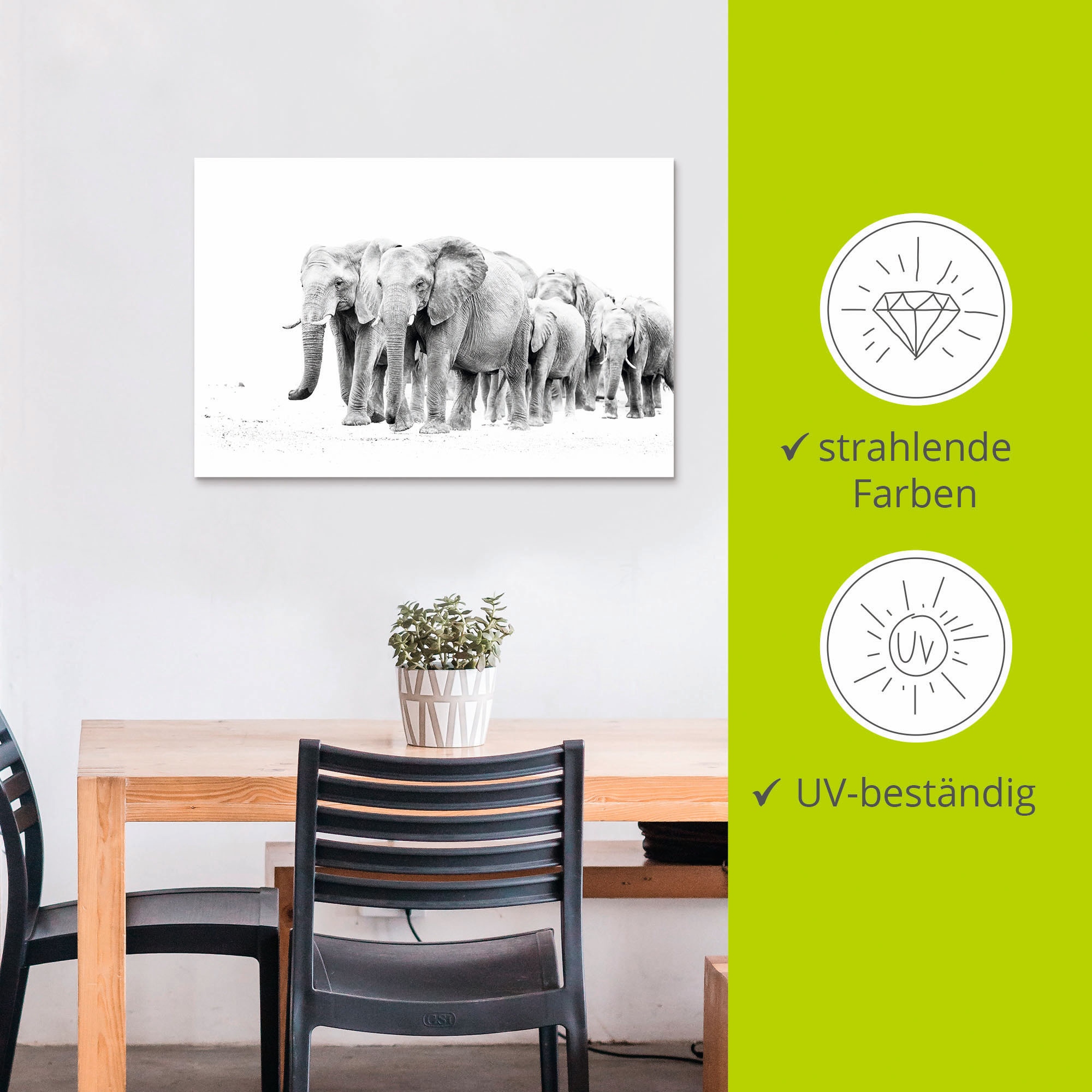 Artland Wandbild »Karawane der Eefanten«, Elefanten Bilder, (1 St.), als Alubild, Leinwandbild, Wandaufkleber oder Poster in versch. Größen