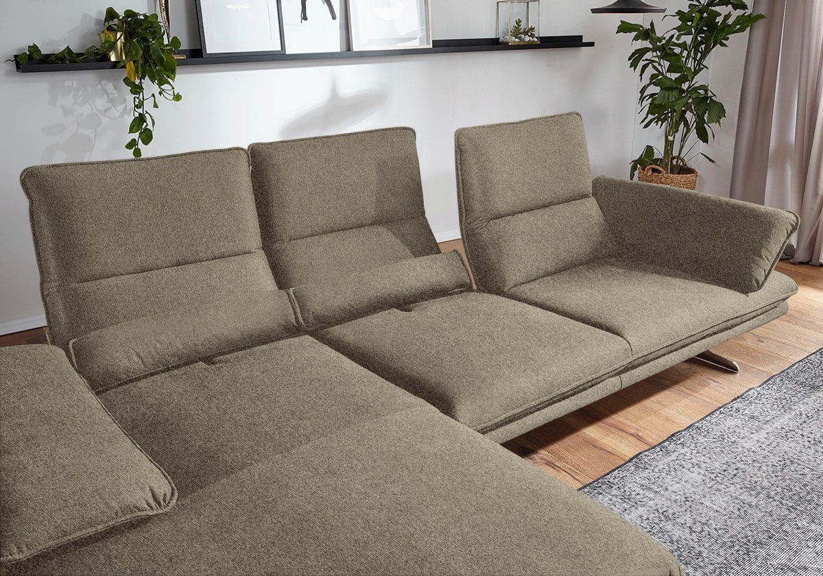 W.SCHILLIG Ecksofa »broadway, Designsofa mit tollem Sitzkomfort, L-Form«, Sitztiefenverstellung, Kopfteil- & Seitenteilverstellung, Breite 291cm