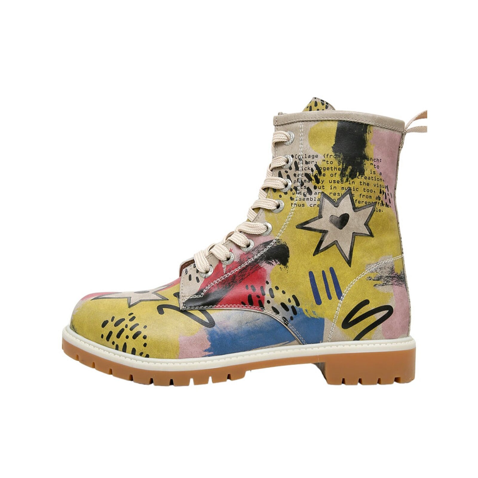 DOGO "Long Boots Schnürstiefel The Creation Of The Collage Damen" Handgefertigt