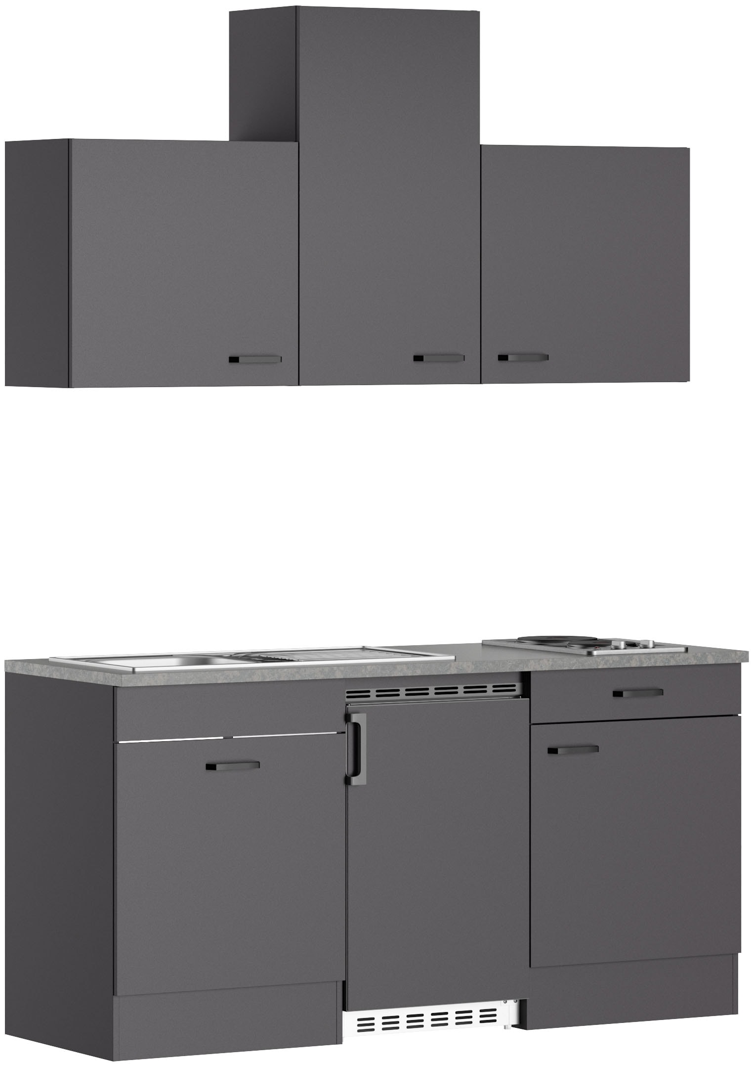 OPTIFIT Pantryküche "OPTImulti" Breite 170 cm, mit Unterbaukühlschrank und 2-Platten-Kochfeld
