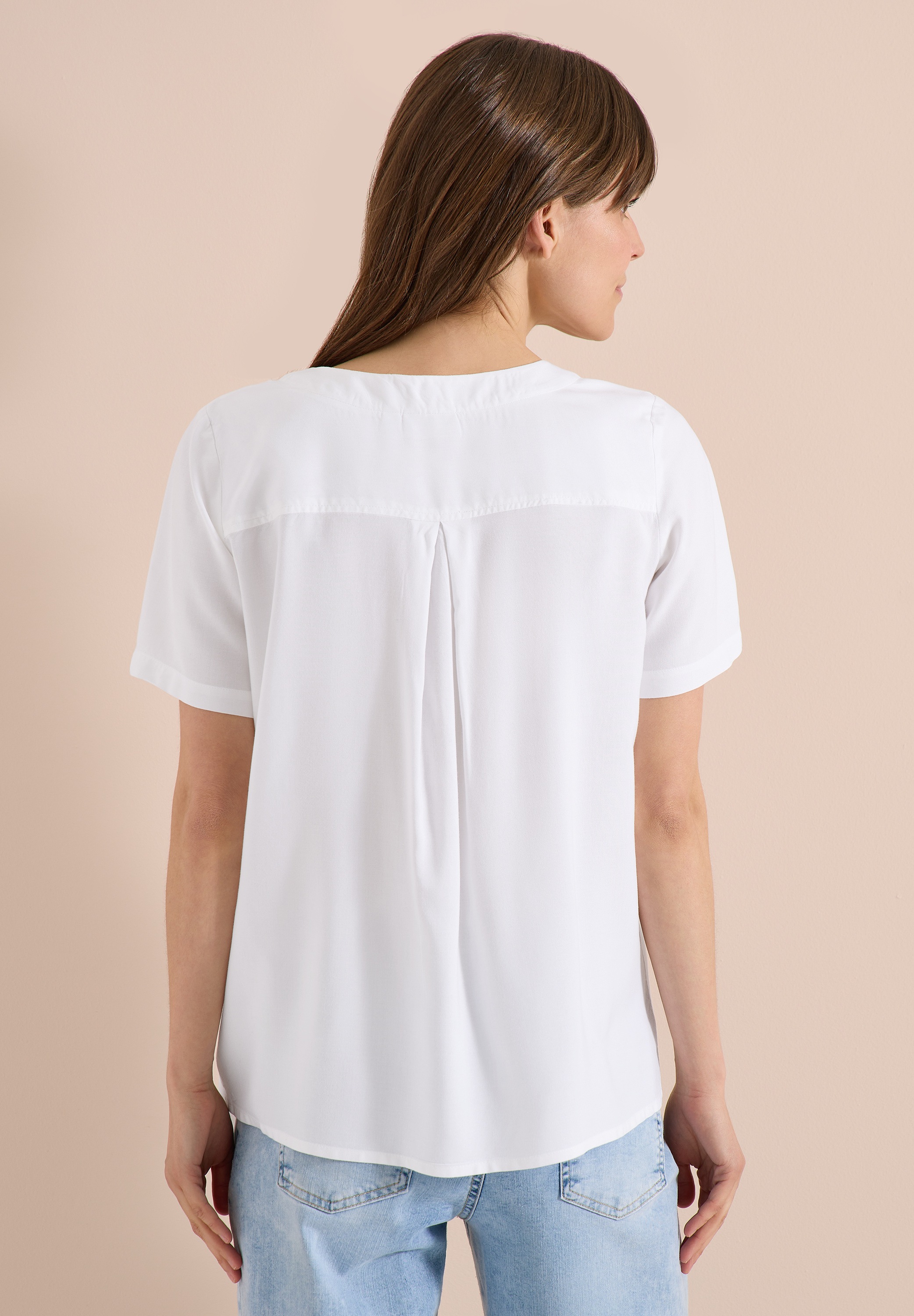 Cecil Kurzarmbluse mit Knotendetail am Saum