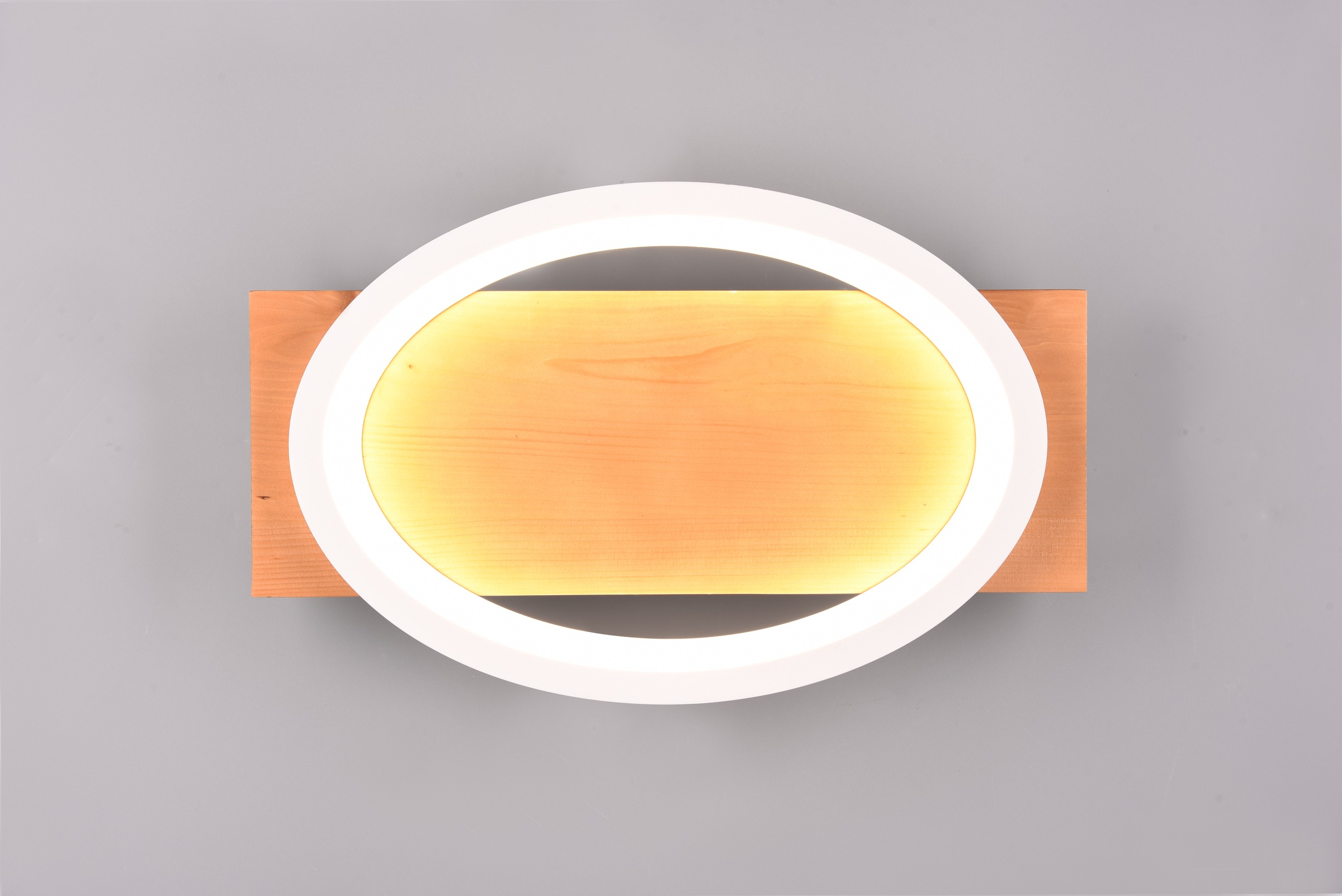 TRIO Leuchten LED Wandleuchte »BARCA, Wand- oder Deckenleuchte LED 16W 1800Lumen warmweiß 3000K« LED-Board 1 Stk. Warmweiß per Wandschalter dimmbar in 3 Stufen, Wandlampe mit Holz-Element