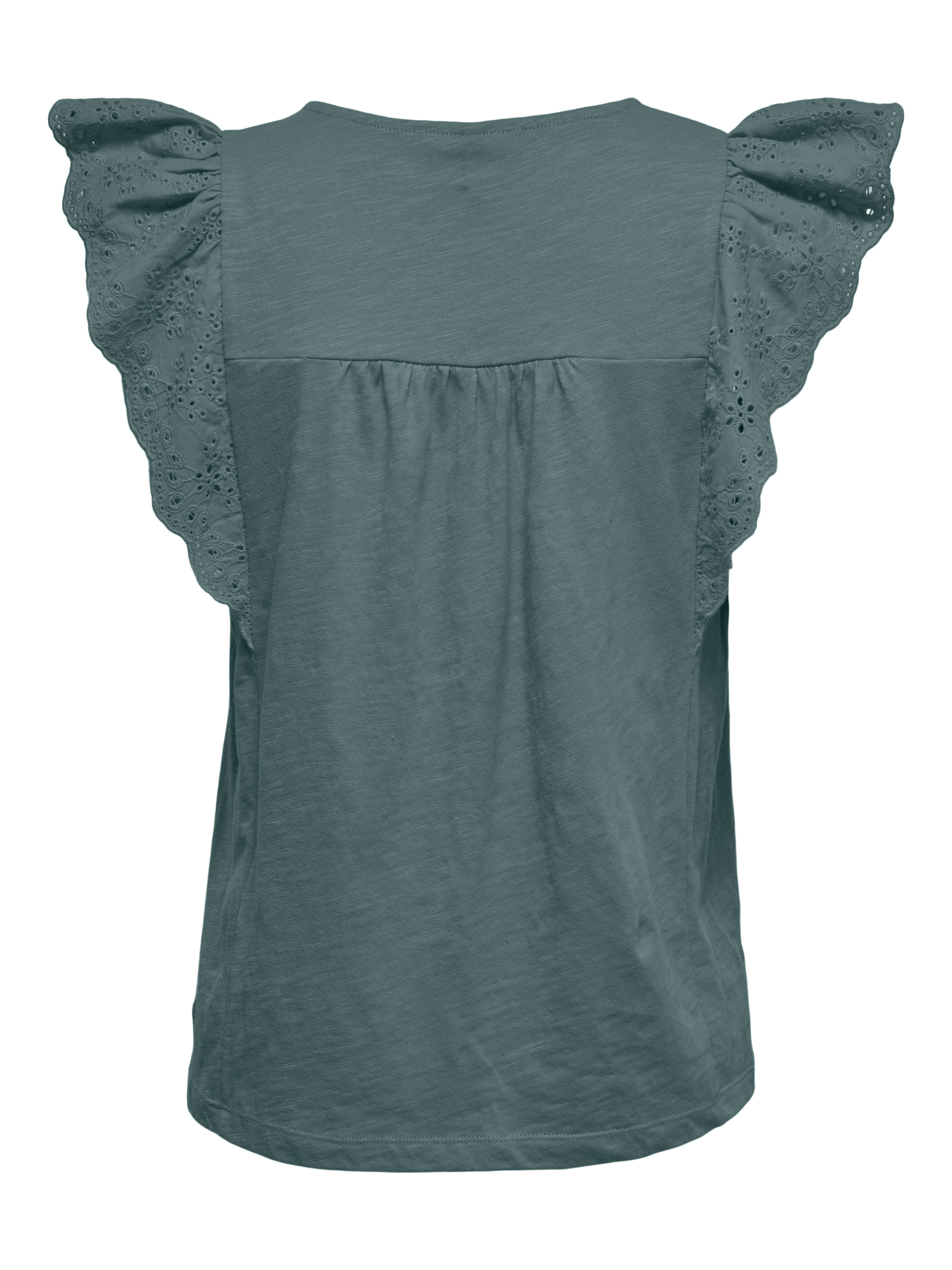 ONLY Kurzarmshirt »ONLLEA S/L FRILL MIX TOP JRS«