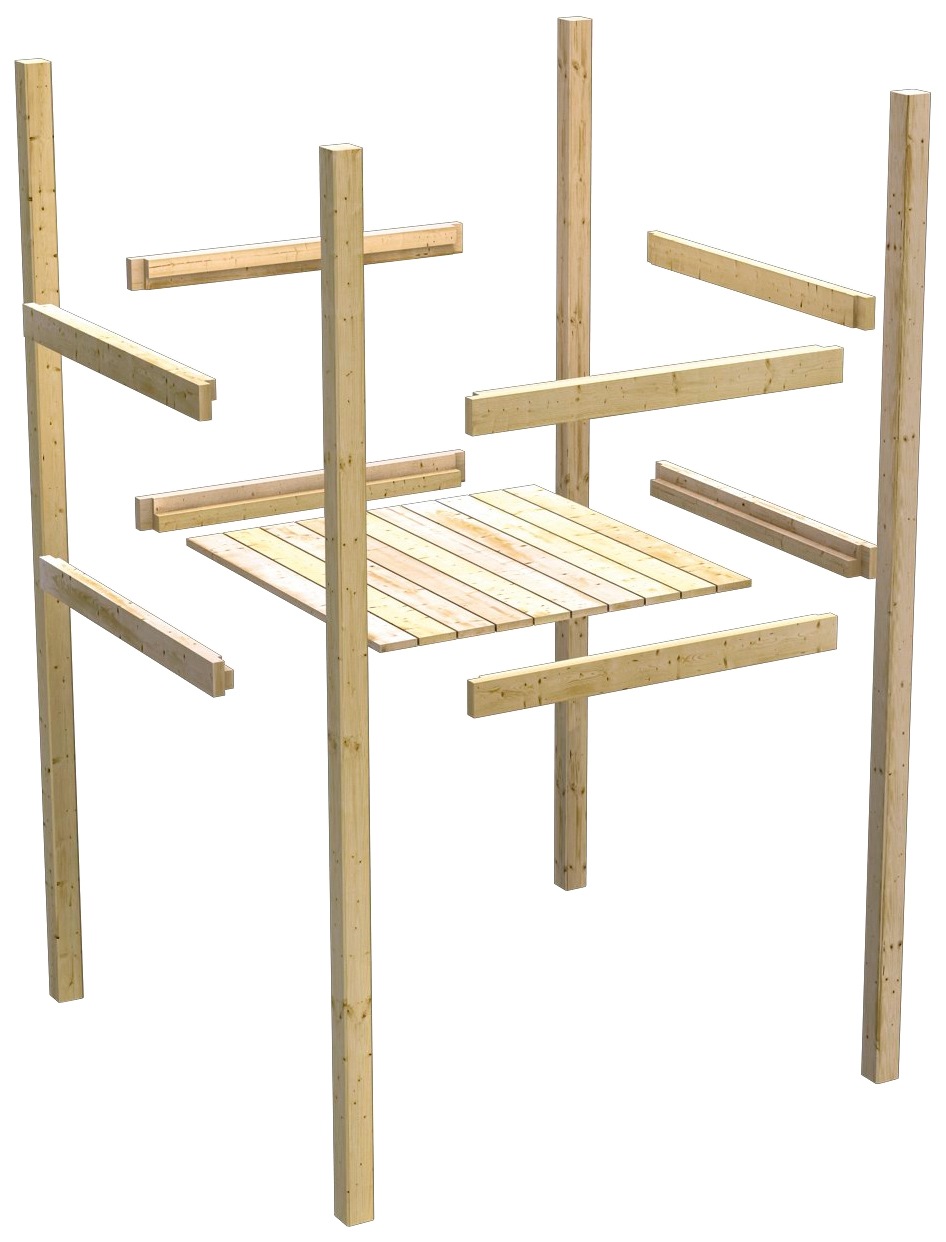 AKUBI Spielturm »Fidel«, (Set, 2 tlg.), BxTxH: 198x243x329,5 cm, mit Rutsche in rot