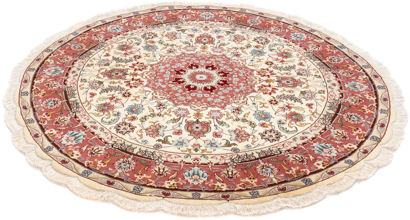 Orientteppich »Perser - Täbriz - Royal rund - 145 x 145 cm - beige«, rund, 7 mm Höhe,...