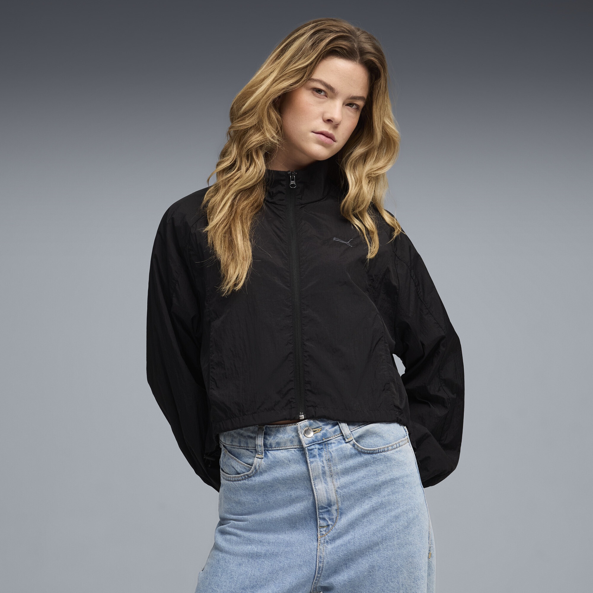 PUMA Trainingsjacke »HER Relaxed Gewebte Reißverschluss-Jacke Damen«