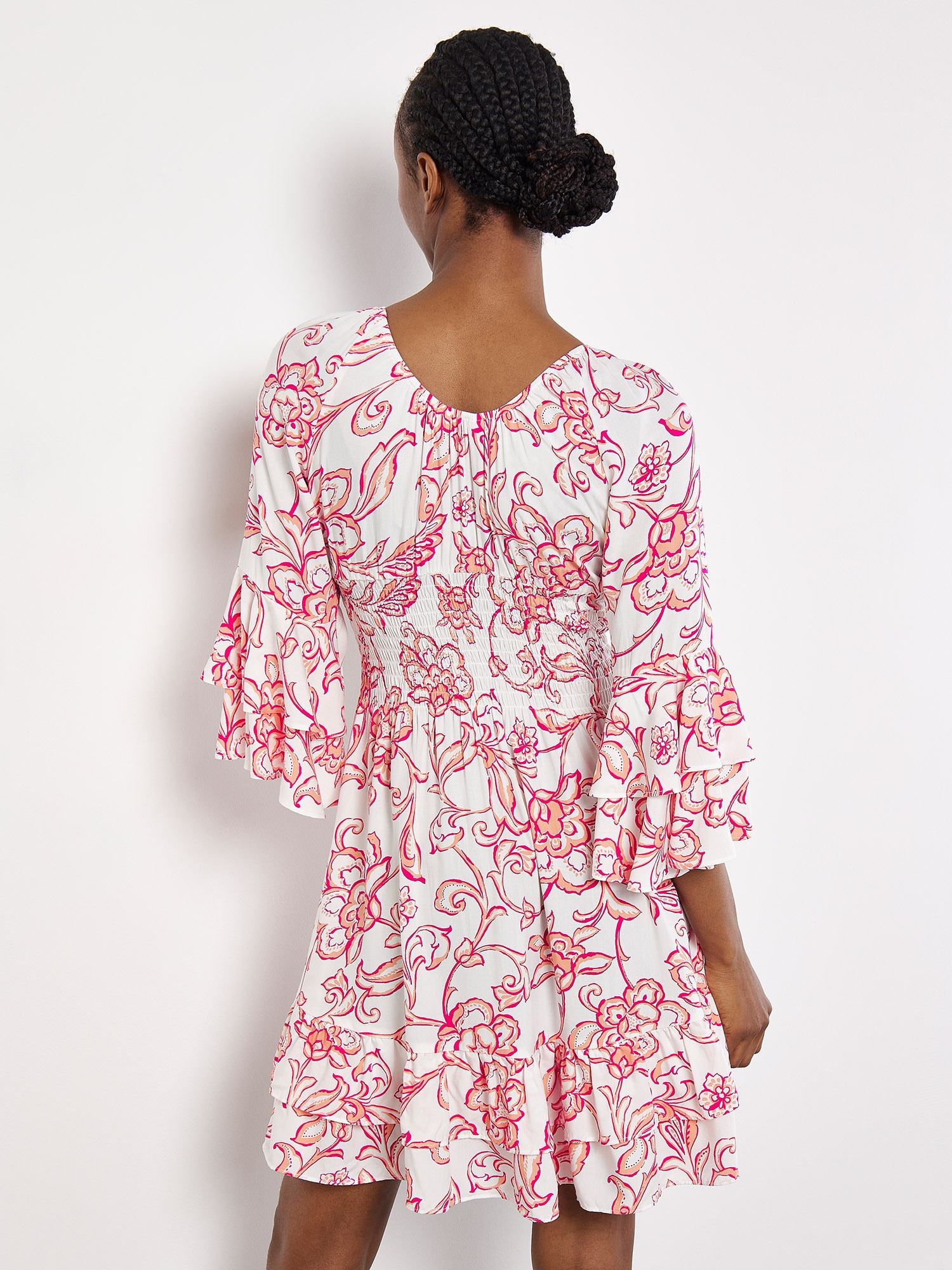 Apricot Minikleid »Smok-Minikleid« mit Trompetenärmeln