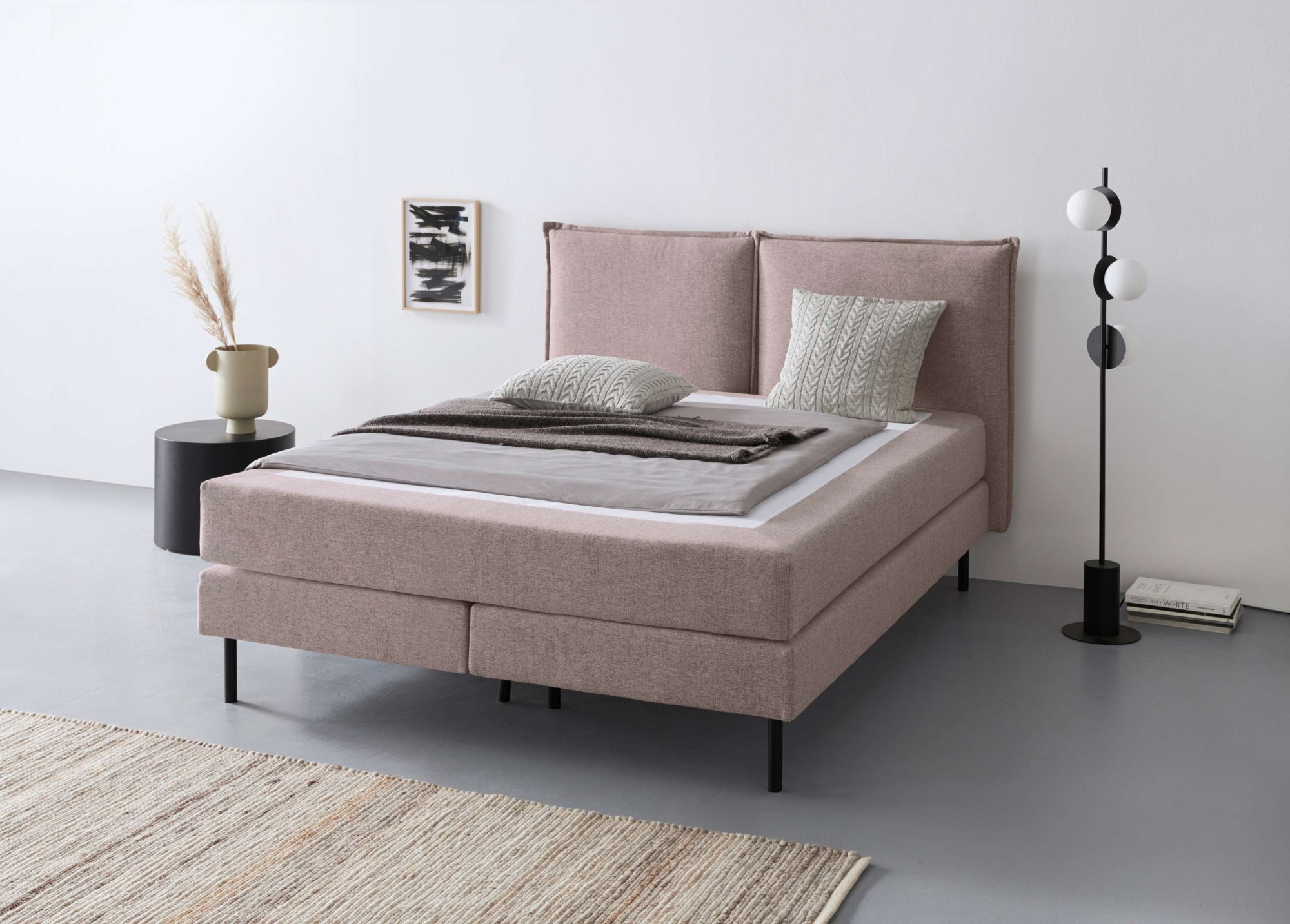 LeGer Home by Lena Gercke Bett »ERIK Boxbett mit Bonnell-/Taschen-Federkernmatratze, Breite 160/180cm« wahlweise Härtegrad der Matratze H2/H3/H4, Polsterbett mit/ohne Topper