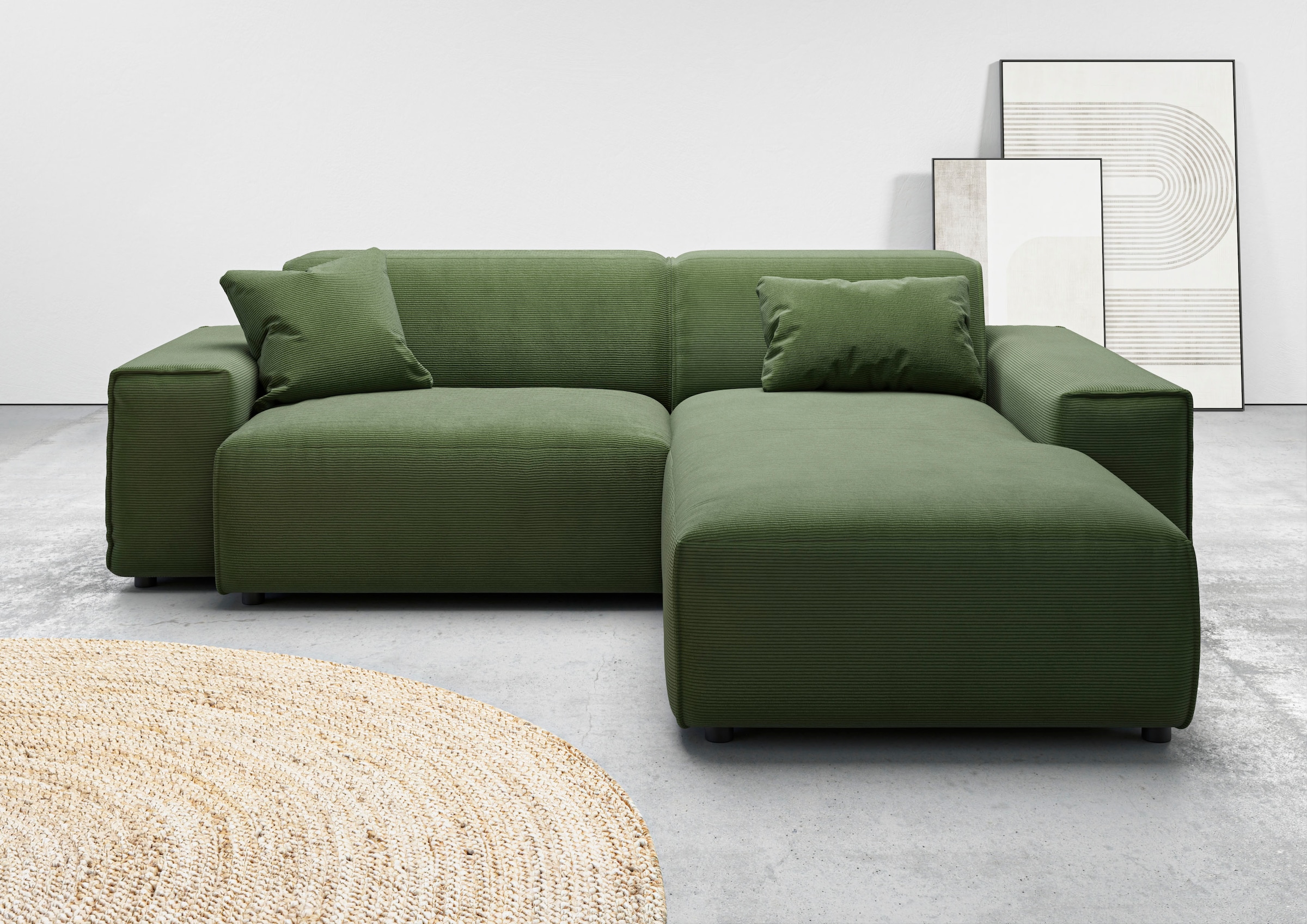 Home affaire Ecksofa "Glimminge L-Form auch in Breitcord, Feincord + Easy care-Bezug," Breite 234, Zierkissen