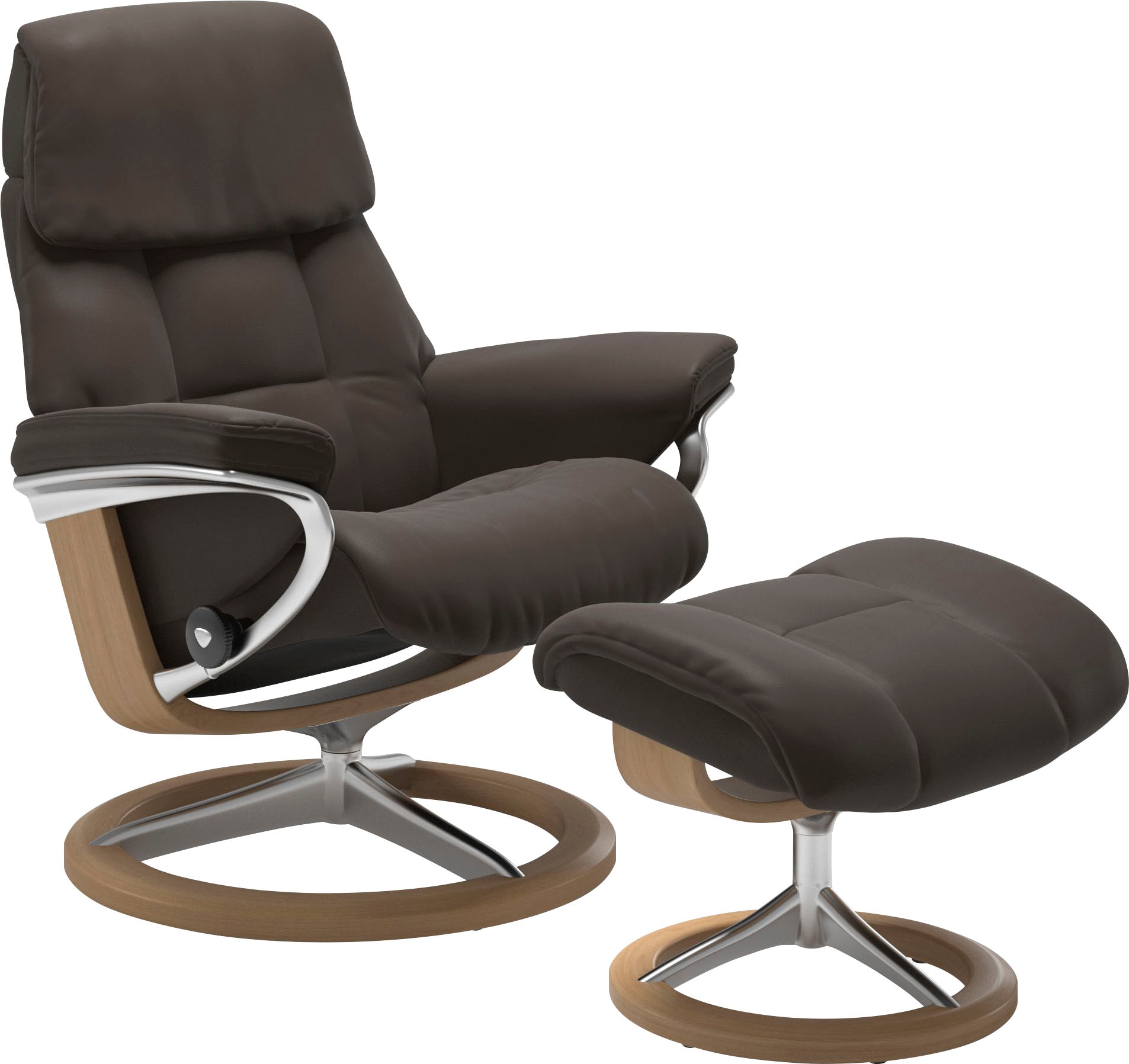 Stressless Relaxsessel "Ruby" mit Signature Base, Größe S, Gestell Eiche, Wenge, Braun & Schwarz