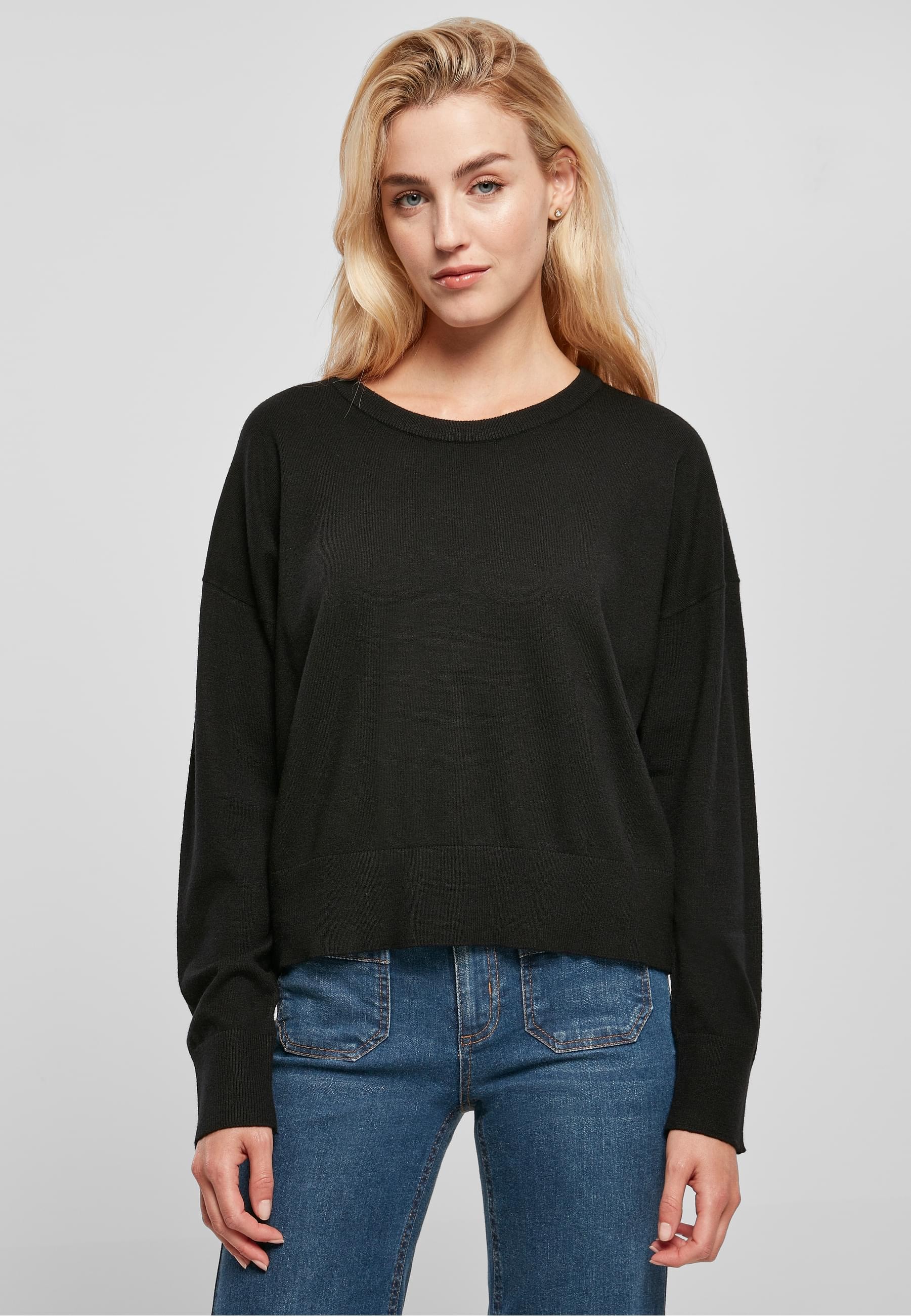 URBAN CLASSICS Rundhalspullover »Urban Classics Damen Ladies Eco Viscose Oversized Basic Sweater«