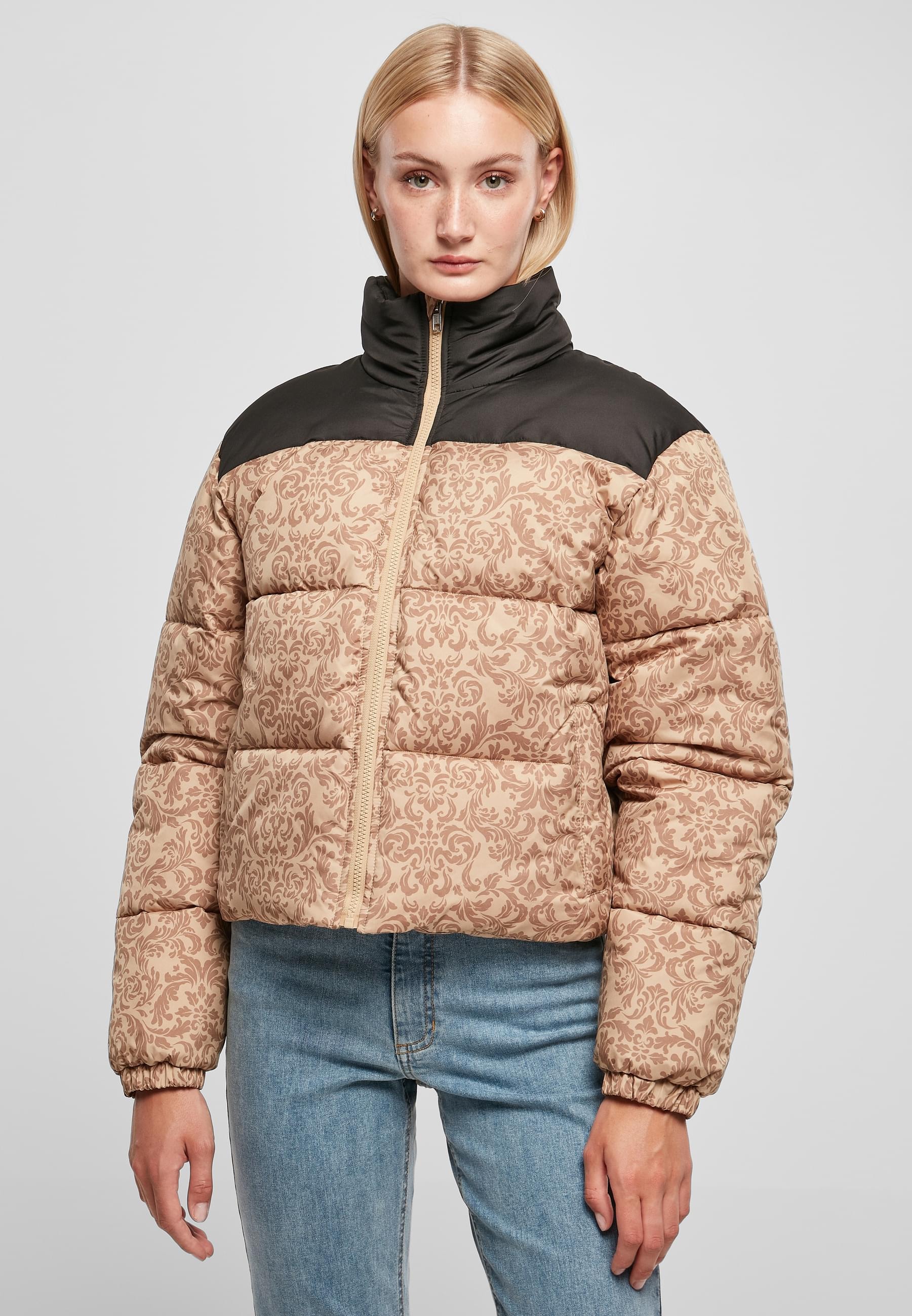 URBAN CLASSICS Winterjacke »Urban Classics Damen Ladies AOP Retro Puffer Jacket«, (1 St.), ohne Kapuze