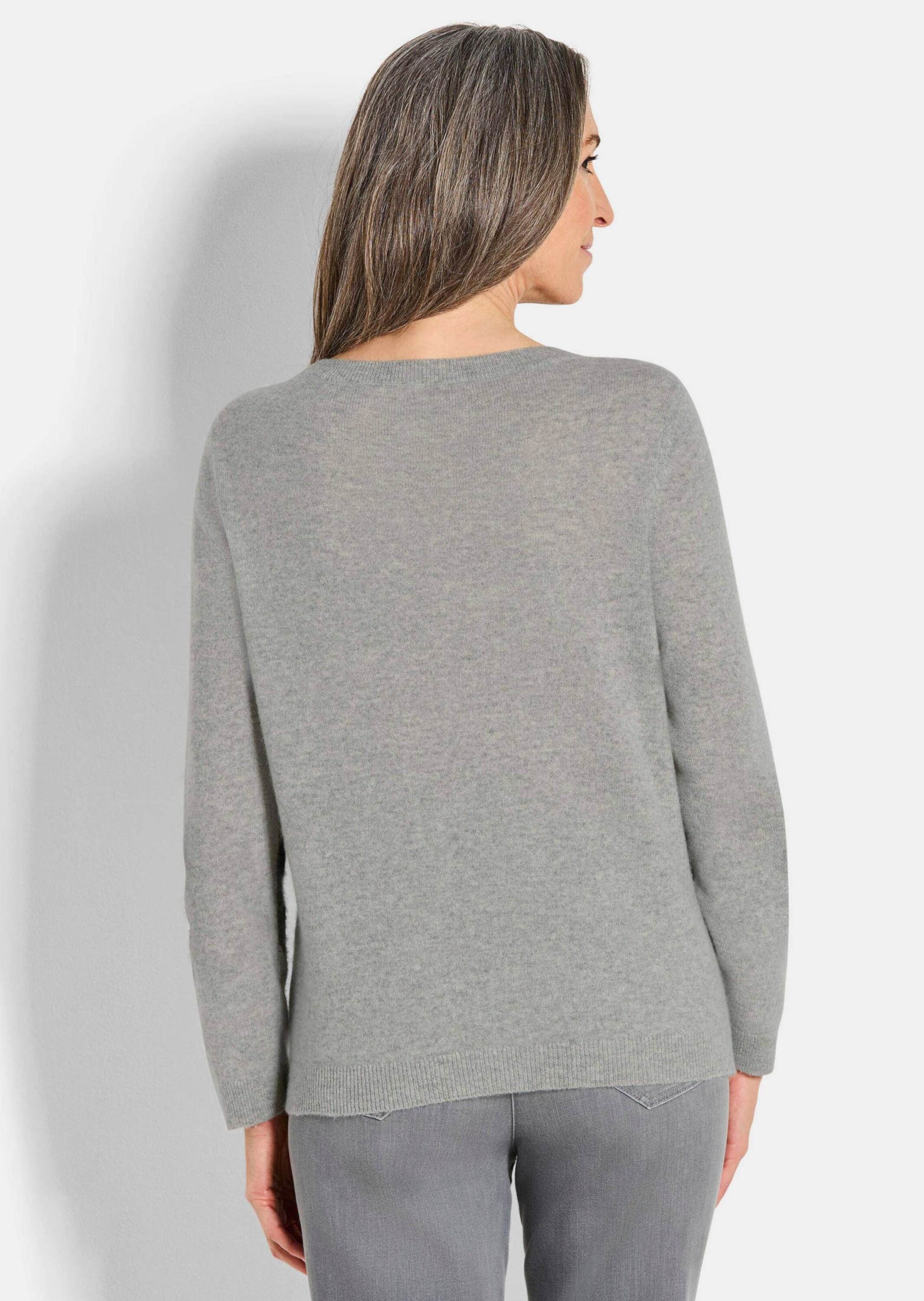 GOLDNER Rundhalspullover »Kurzgröße Kaschmirpullover im Leo-Look«