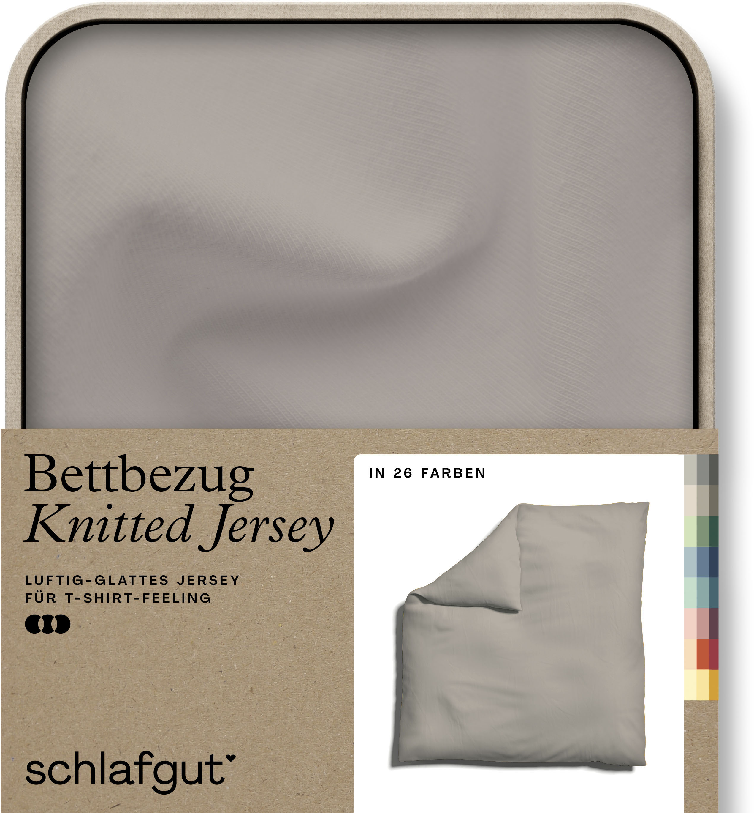 Schlafgut "Premium Bettbezug Knitted Jersey (1 St)" Ton-in-Ton Reißverschluss, Bio-Baumwolle mit Elasthan, Uni, OEKO Tex