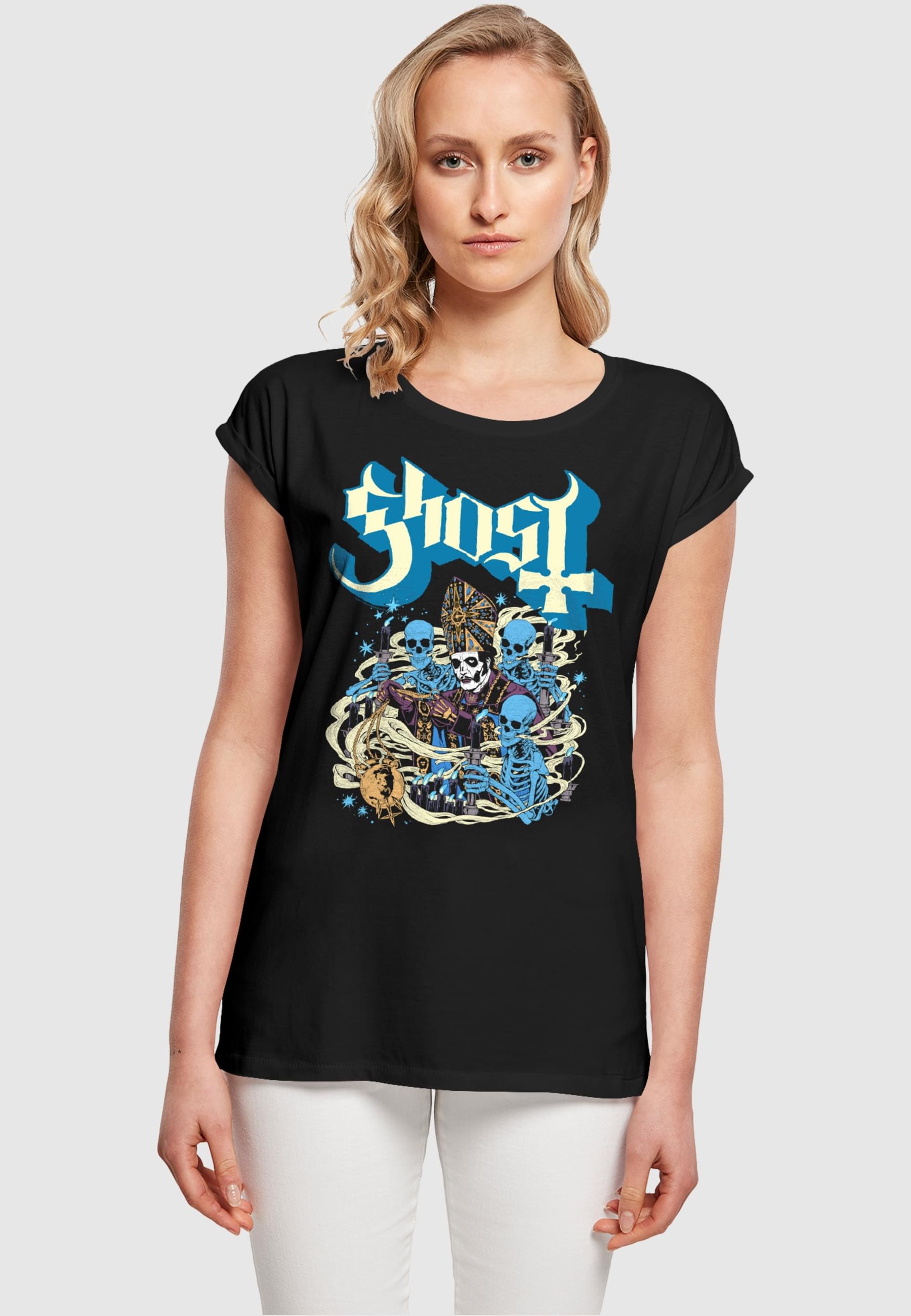 Merchcode T-Shirt »Merchcode Damen Ladies Ghost - Thurrible and friends T-Shirt«, (1 tlg.)