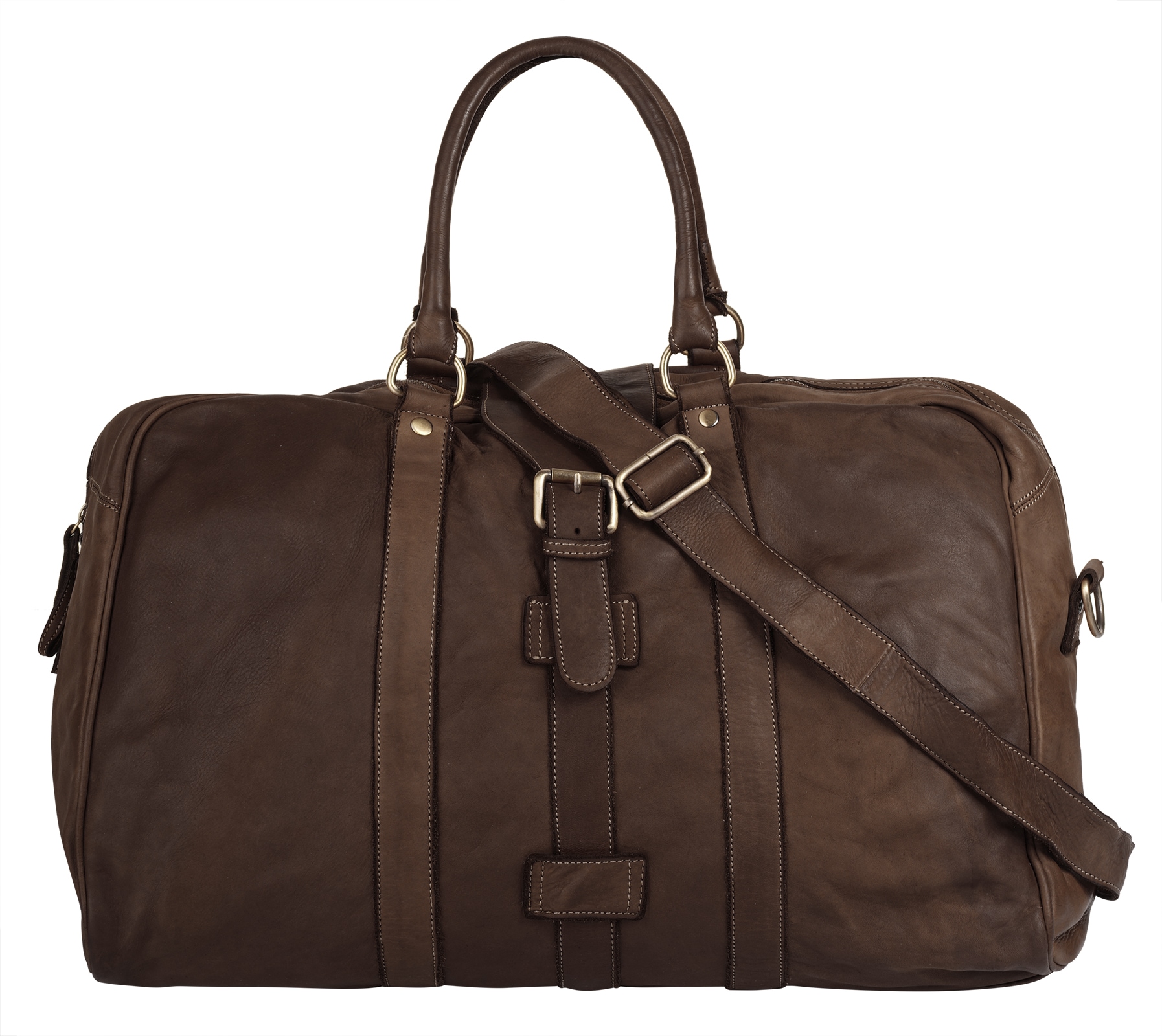 Reisetasche, echt Leder, Made in Italy