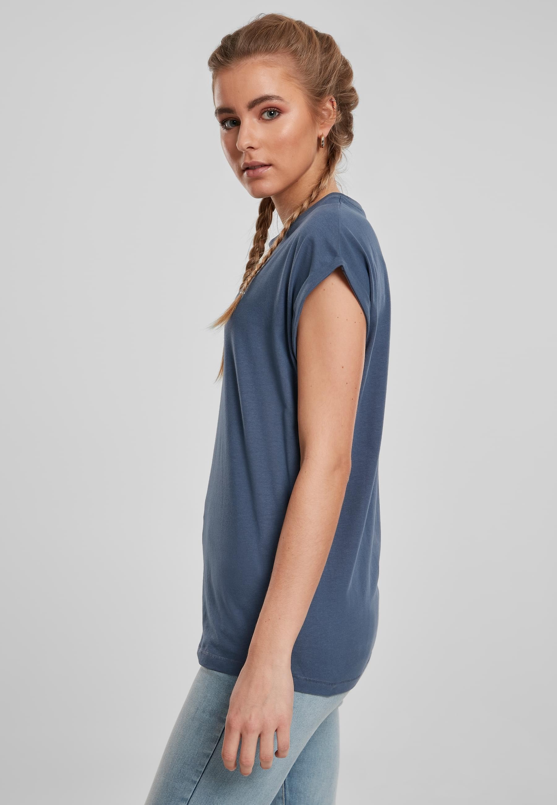 URBAN CLASSICS Kurzarmshirt »Urban Classics Damen Ladies Extended Shoulder Tee«, (1 tlg.)