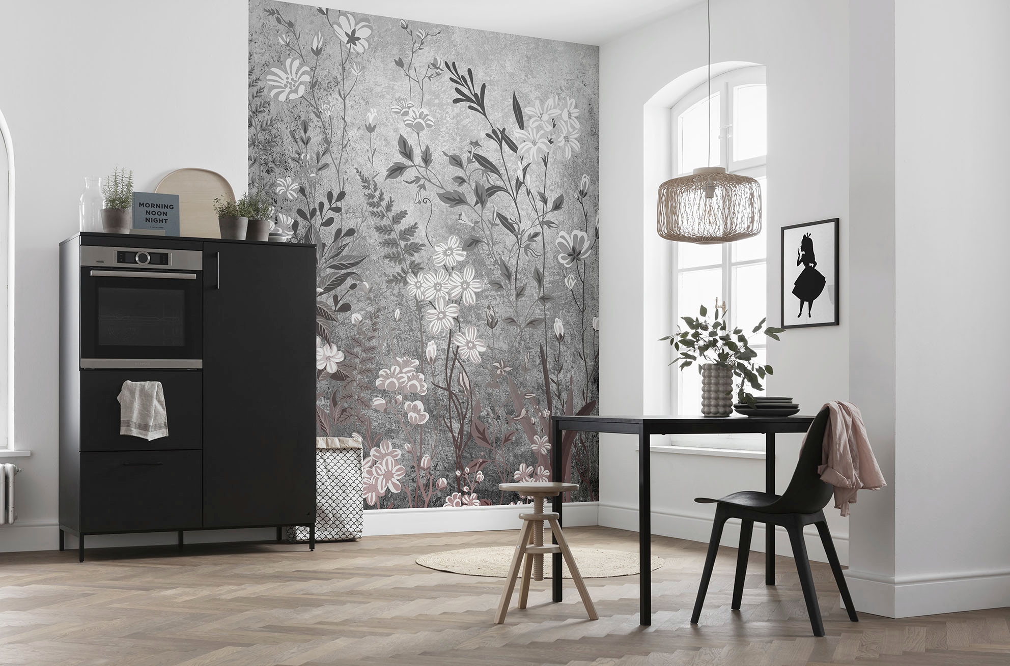 Komar Vliestapete »Digitaldruck Vlies - Moonlight Flowers - Größe 200 x 250 cm«, bedruckt, Wohnzimmer, Schlafzimmer