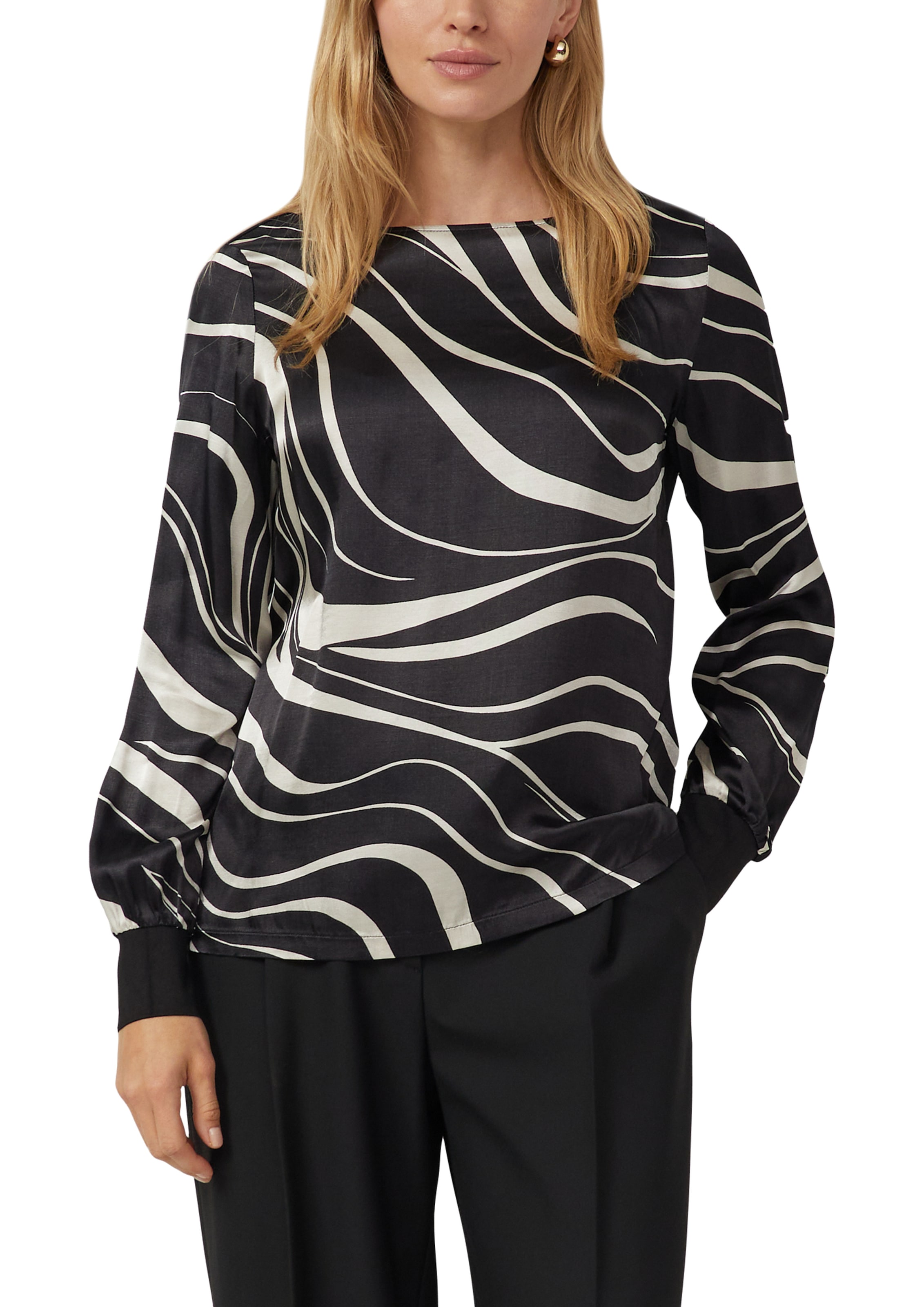 s.Oliver BLACK LABEL Langarmshirt mit All-Over Print