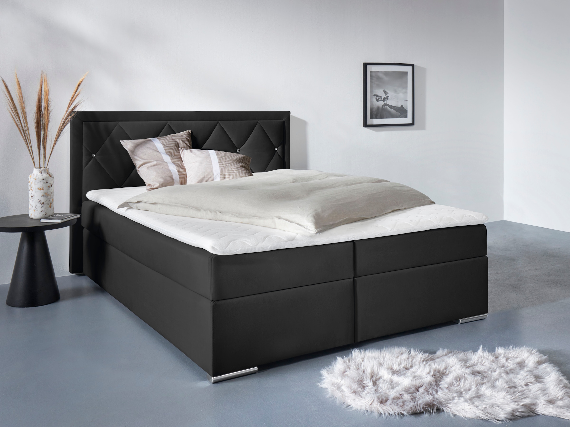 Home affaire "Alfie, Bestseller, wahlweise mit Bettkasten" mit Straßsteinen günstig online kaufen