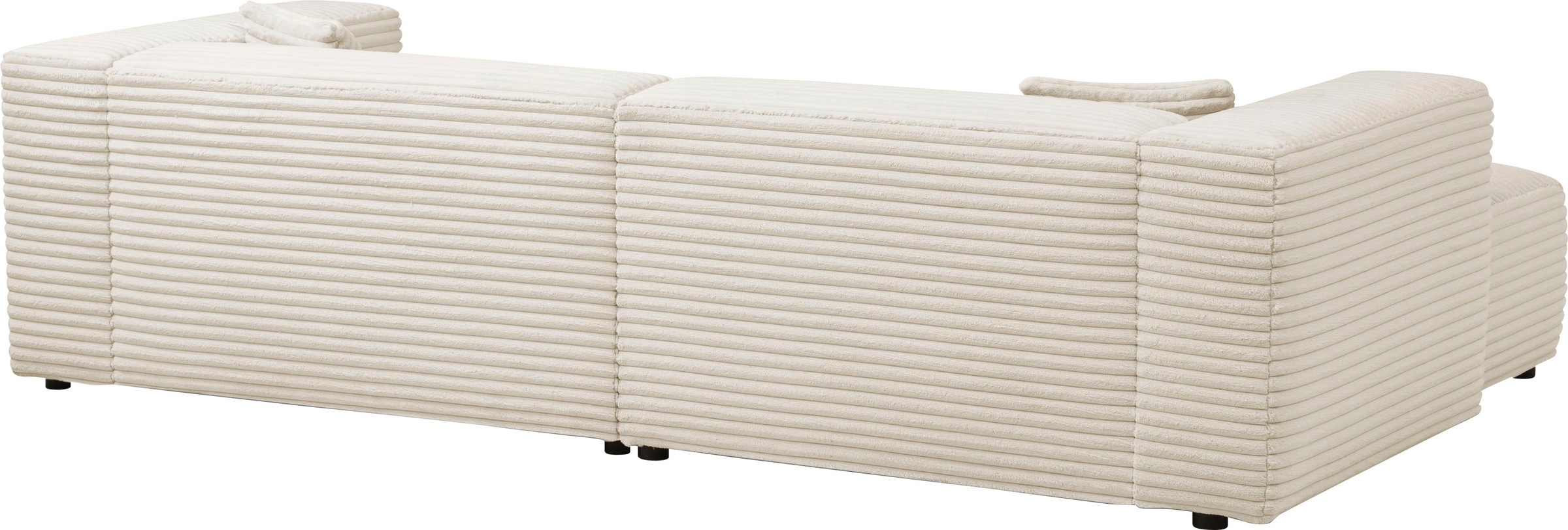 andas Ecksofa »BAKELS, L-Form in Cord oder Boucle-Stoff, moderne Couch«, wahlweise Recamiere rechts/links, bequemer Sitzkomfort