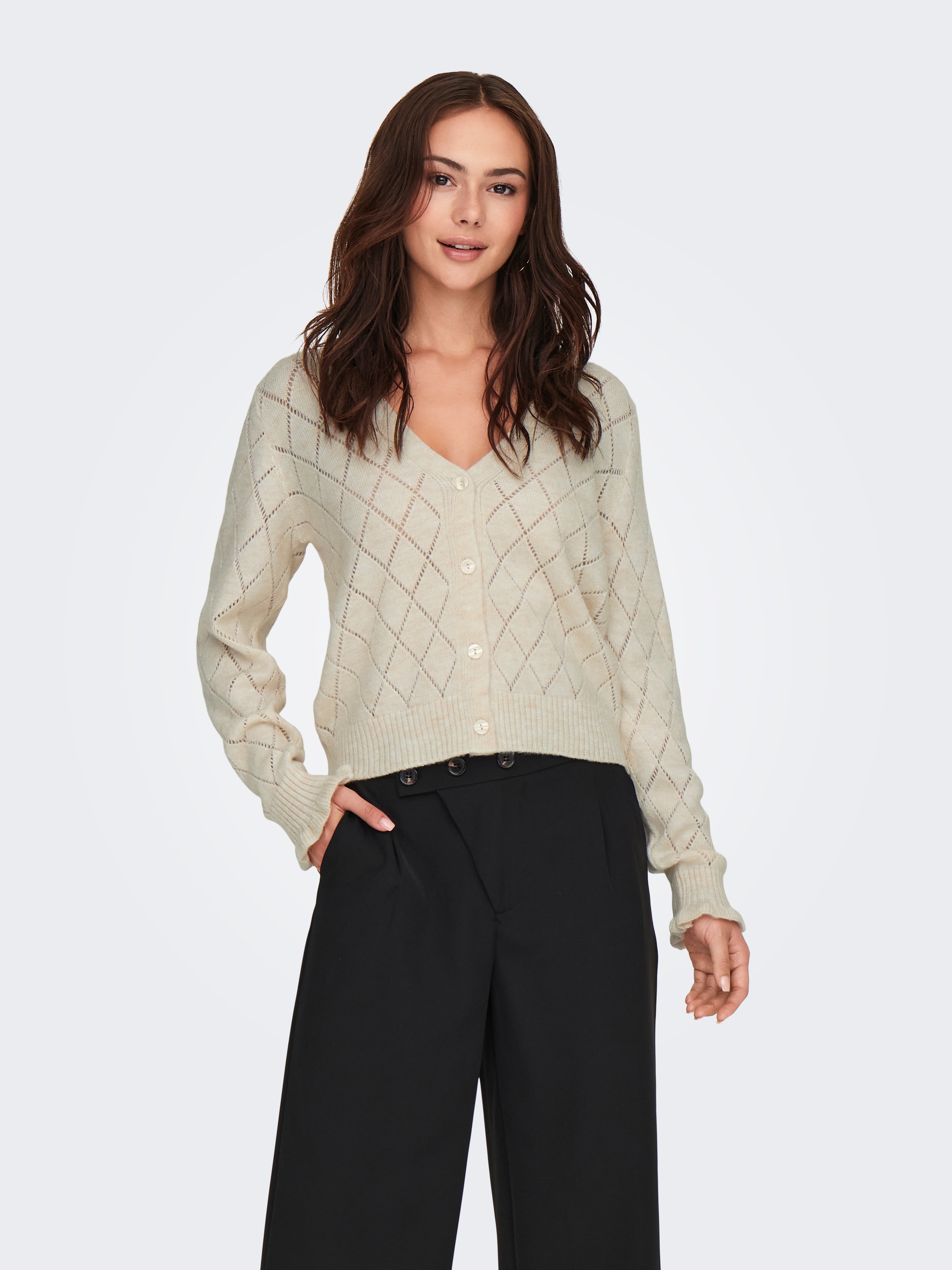 JDY Strickjacke "JDYLETTY L/S V-NECK STRUC CARDI KNT NOOS" günstig online kaufen