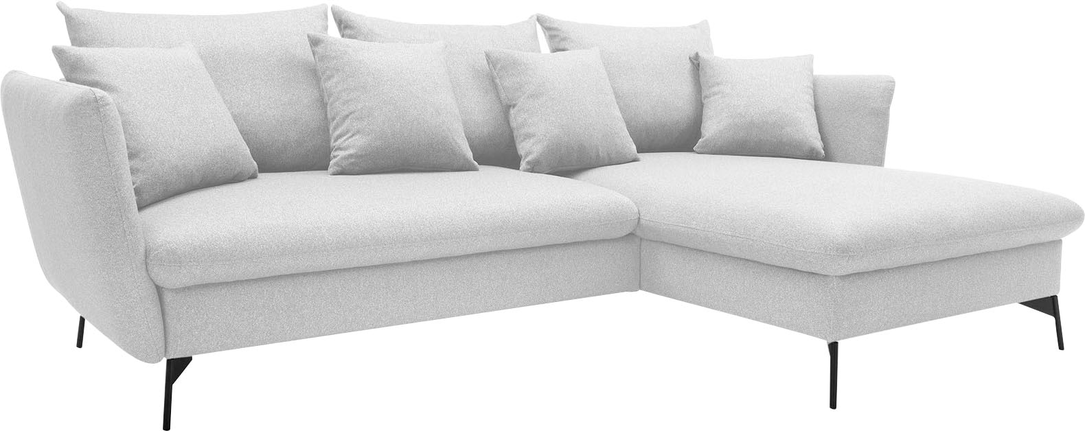 andas Ecksofa »LIVORNO,258 cm, L-Form,«, Schlaffunktion u. Bettkasten (139/224cm), Samt, Struktur, Webstoff