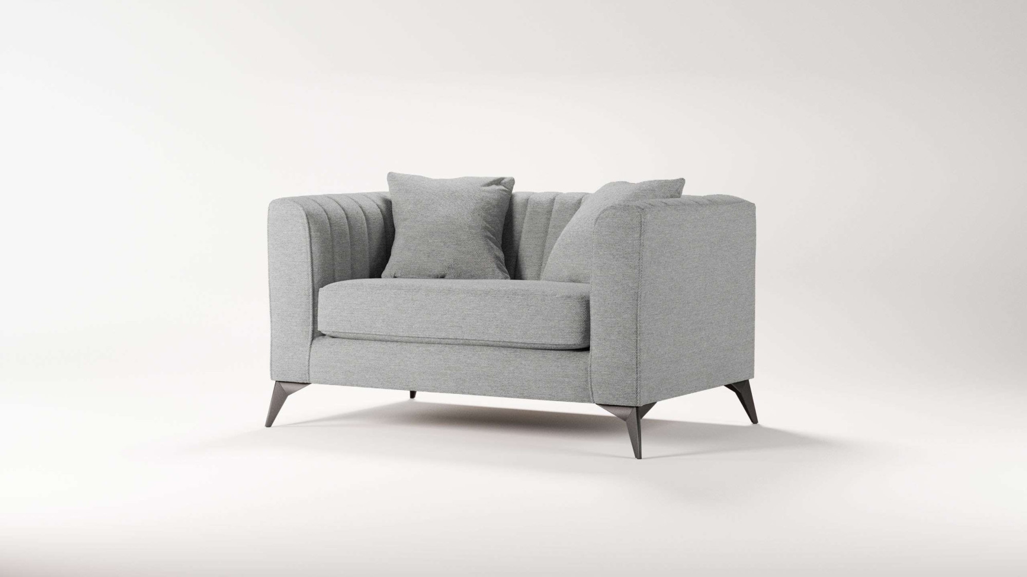 Places of Style Loveseat »MATTHEW Loungesessel, Maße B/T/H: 130/86/74 cm«, incl. Zierkissen, feine Steppung im Rücken, belastbar bis 200kg