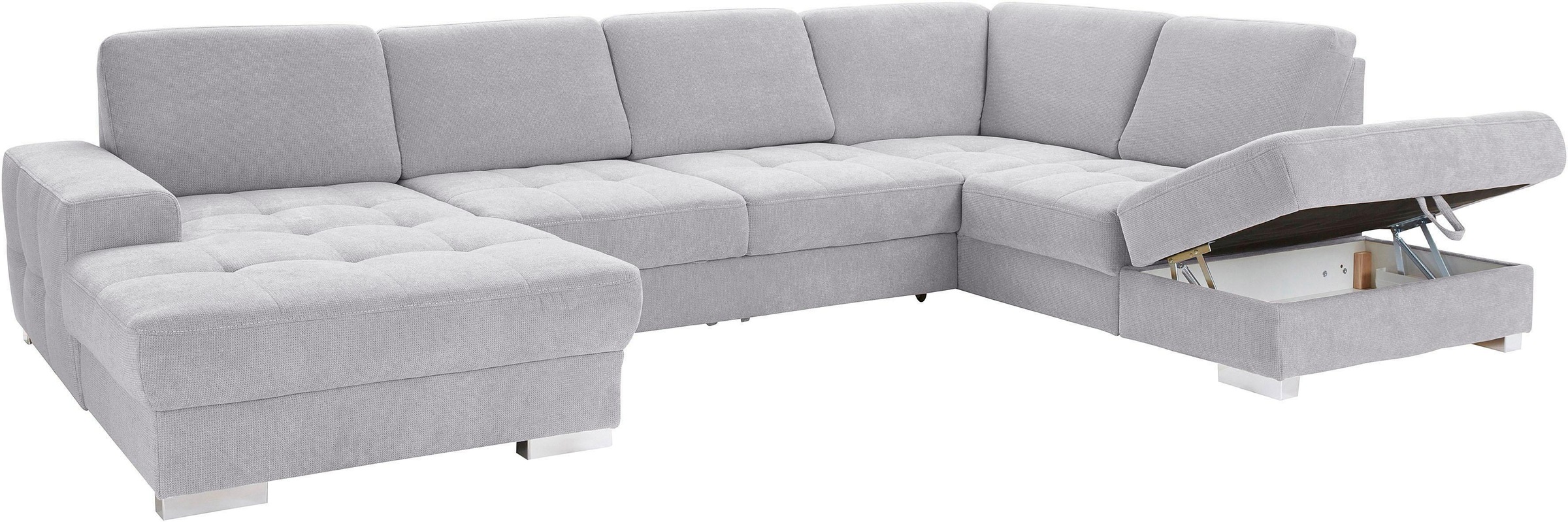 sit&more Wohnlandschaft »Santorini U-Form«, mit Federkern und Sitztiefenverstellung, wahlweise mit Bettfunktion