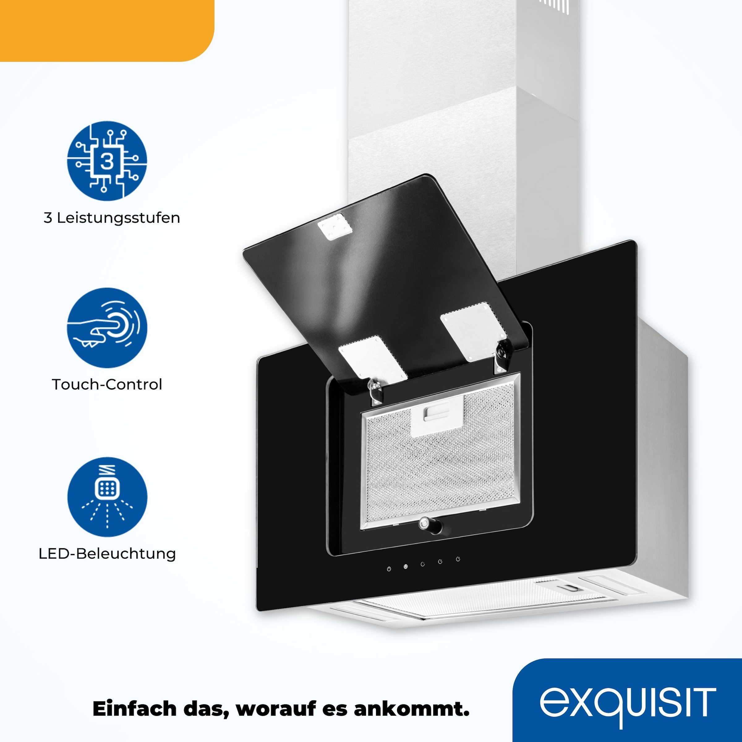 exquisit Kopffreihaube »KFD 60‐9 DUO Inox«