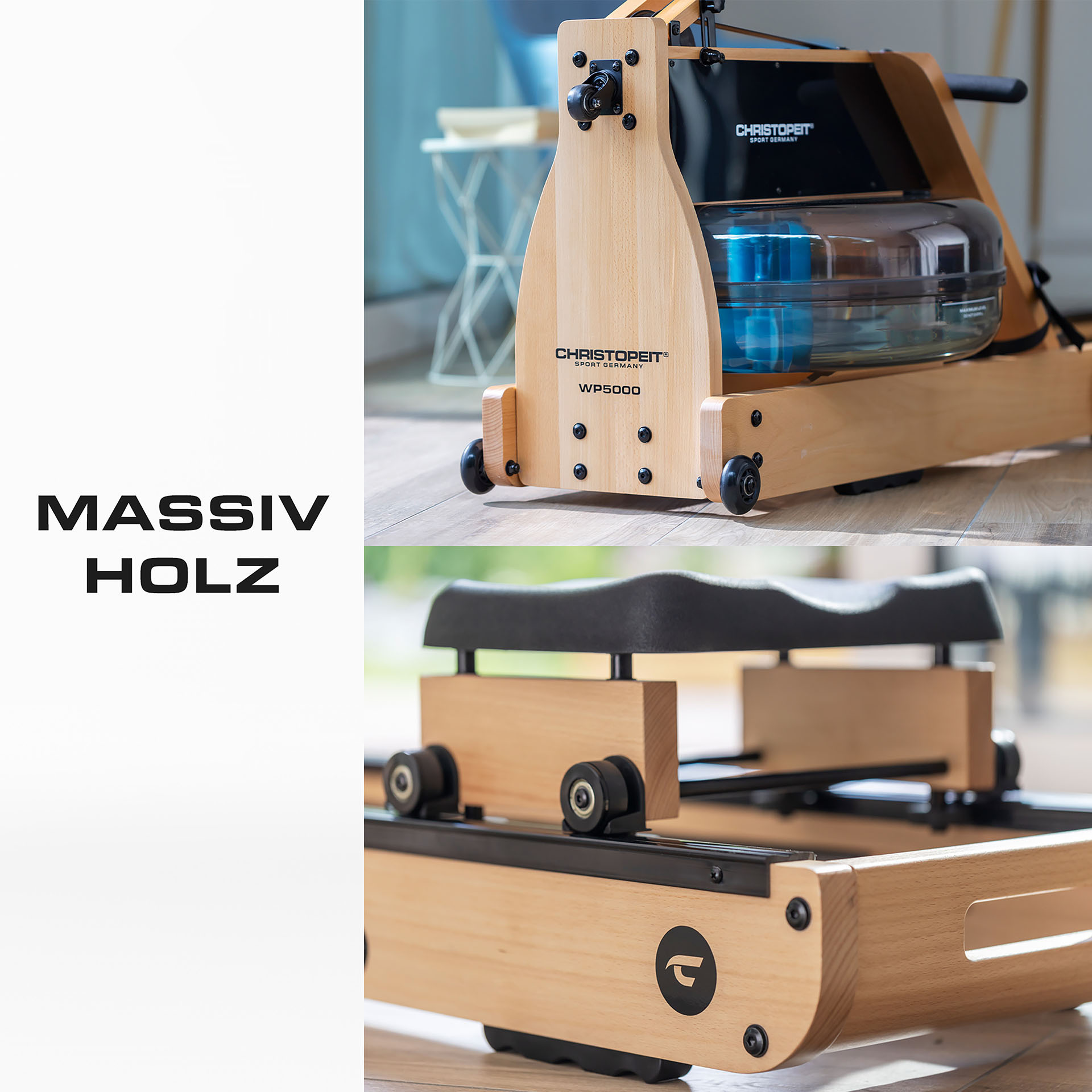 Thumbnail - Christopeit Sport Ruderzugmaschine "WP 5000 Wasserrudergerät" Testsieger Stiftung Warentest Ausgabe 1/2025, Rudermaschin...