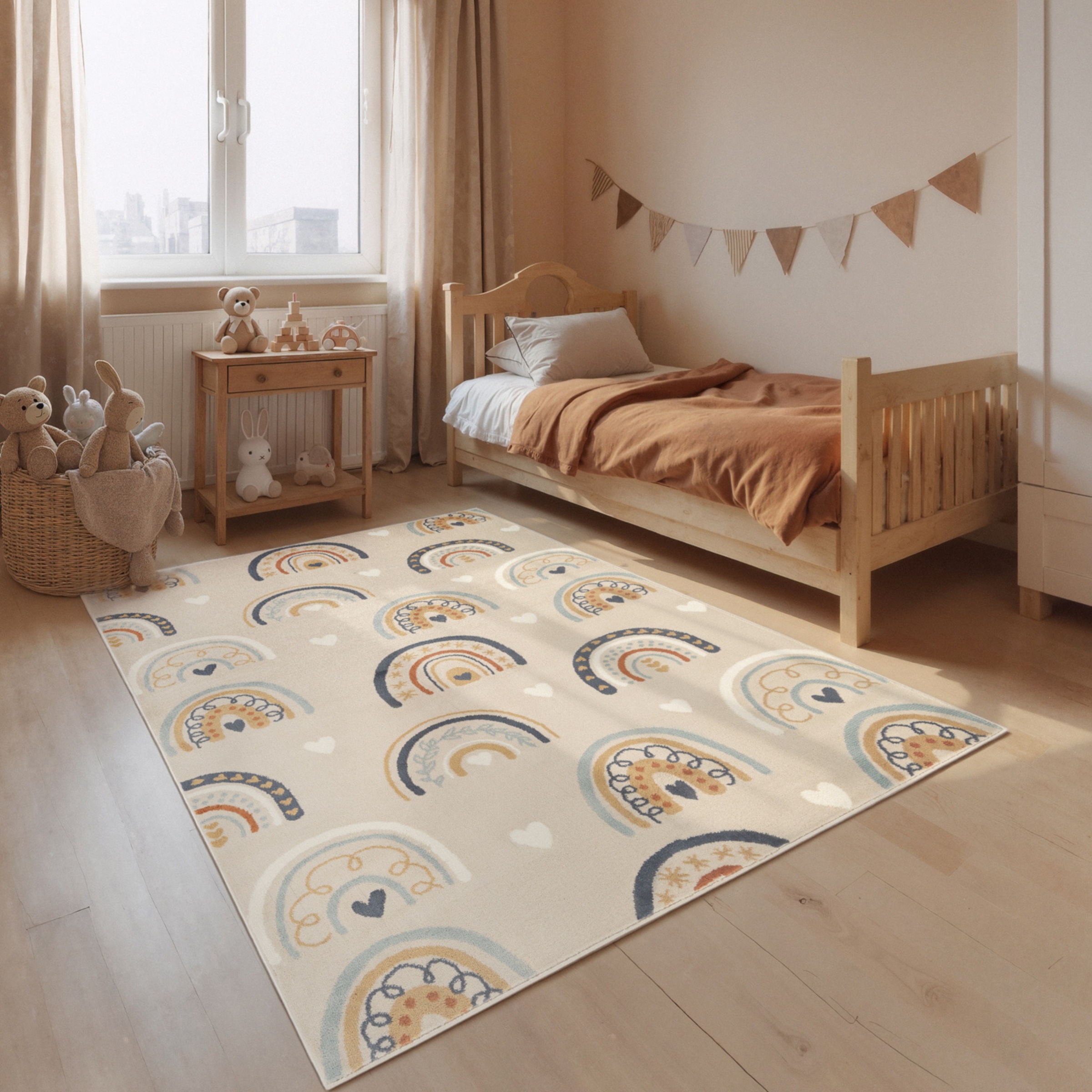 HANSE Home Kinderteppich "Bowie" rechteckig 10 mm Höhe Pflegeleicht, Weich, Kinderzimmer, Spielteppich, Spielunterlage