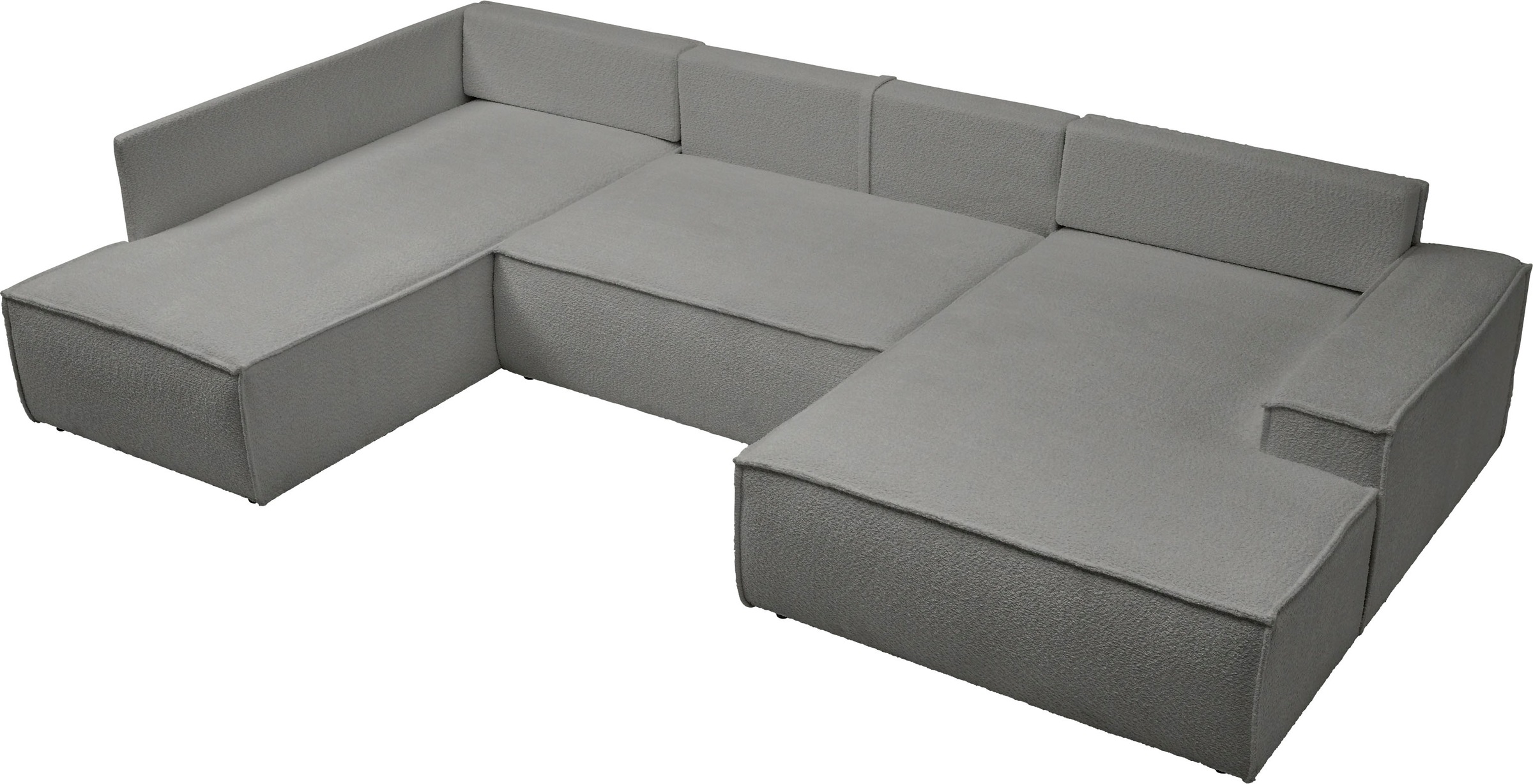 andas Wohnlandschaft »FINNLEY U-Form XXL 329 cm, Schlafsofa, Schlaffunktion m. Bettkasten«, (194/139 cm), Bouclé, Struktur und Cord
