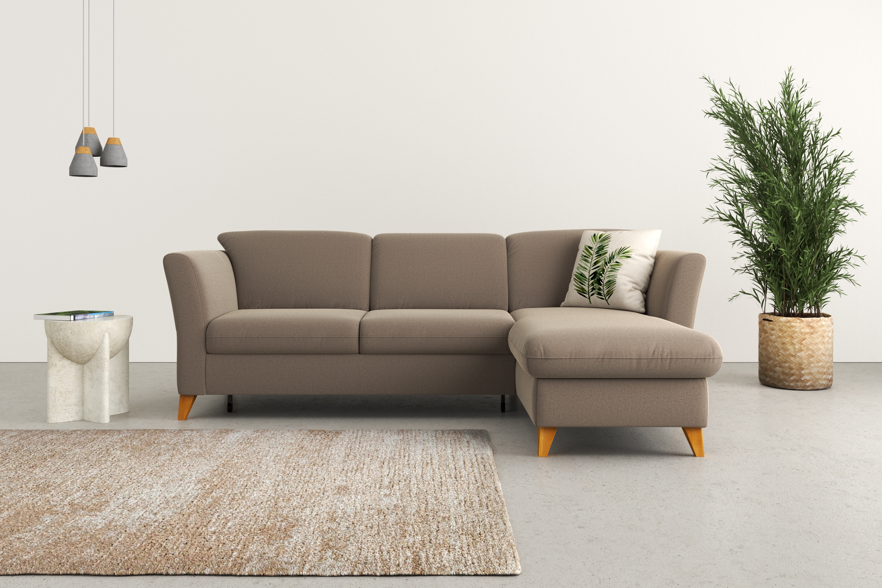 Home affaire Ecksofa "Trelleborg L-Form" Federkern-Polsterung, wahlweise mit Schlaffunktion und Bettkasten