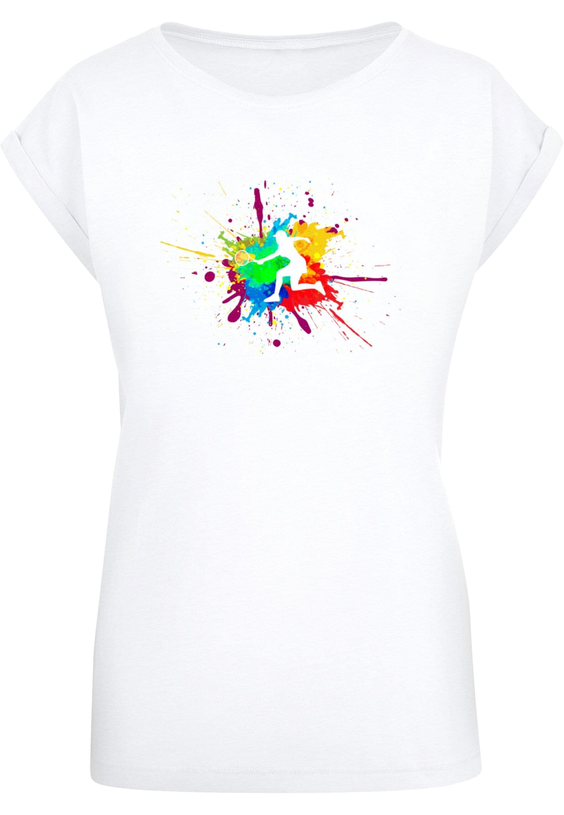 T-Shirt »Merchcode Damen Ladies Color Splash Player Extended Shoulder Tee«, (1 tlg.)