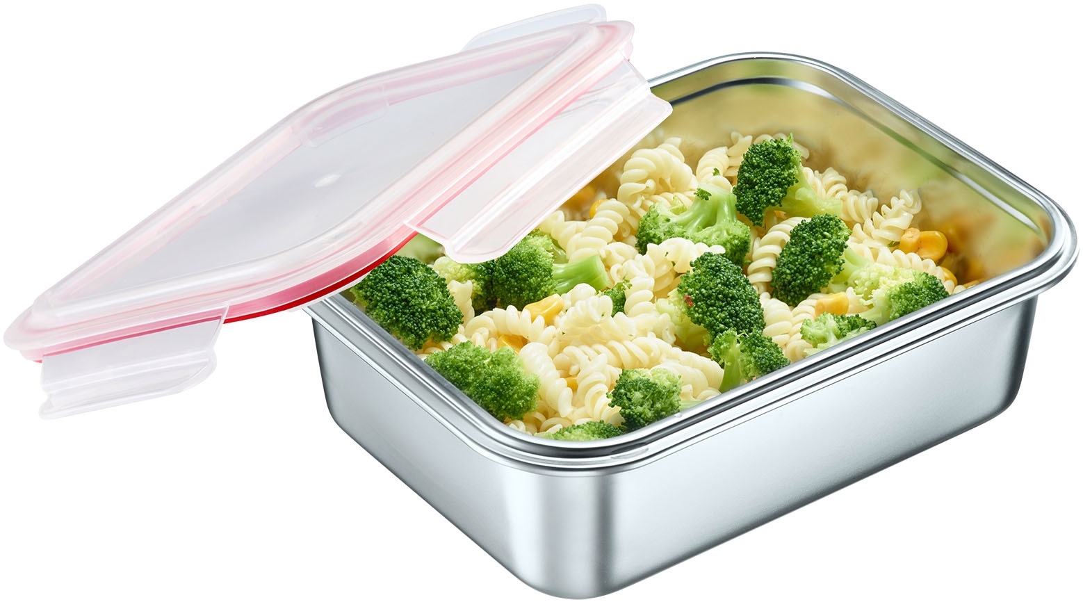 WESTMARK Lunchbox »Edelstahl Lunch Box/ Frischhaltedose, 2250 ml«, (1 tlg.), auslaufsichere Brotdose – mikrowellen- & ofenfest