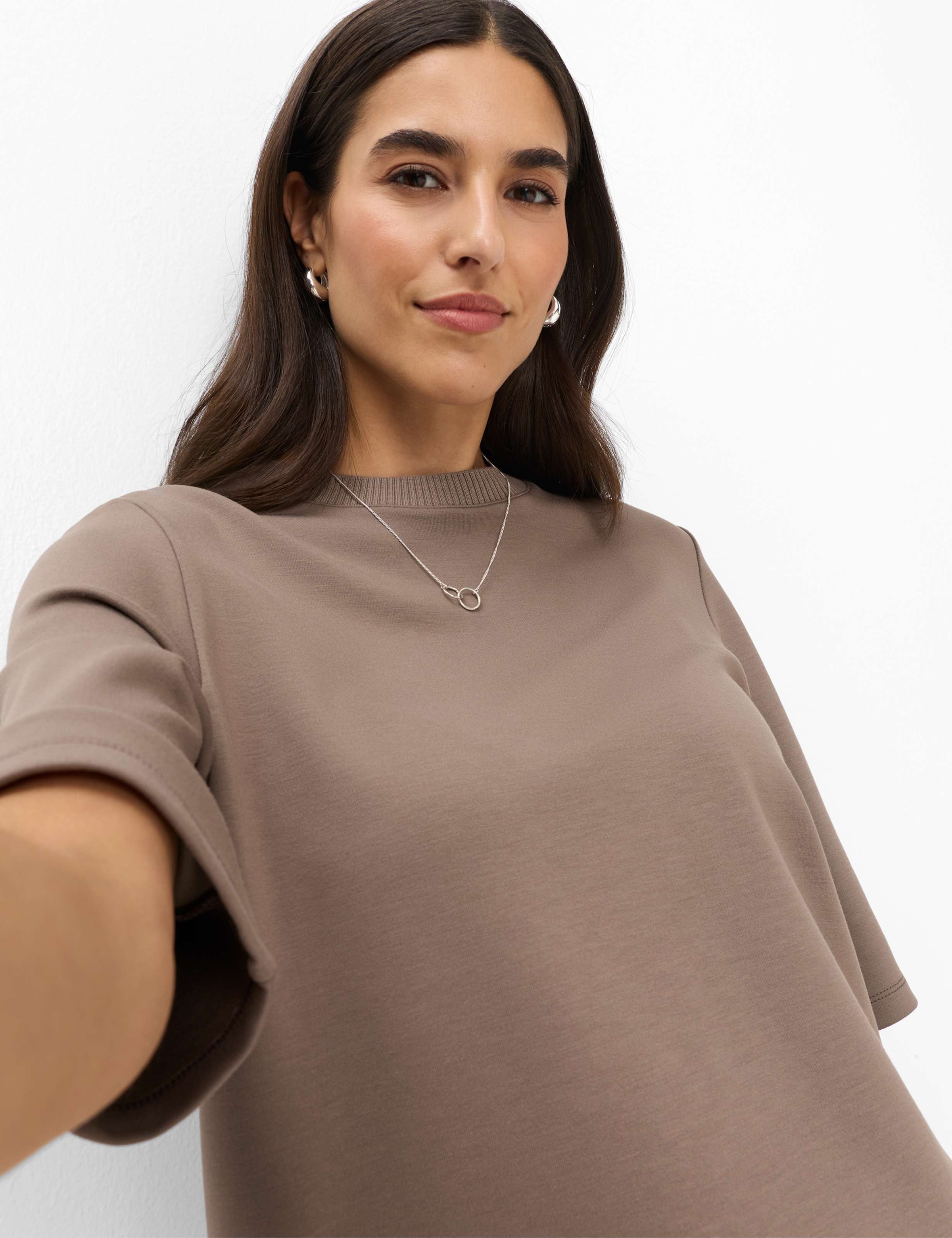 Brax Kurzarmshirt »Style BERTA M« Interlock: Sweatshirt im Viskosemix