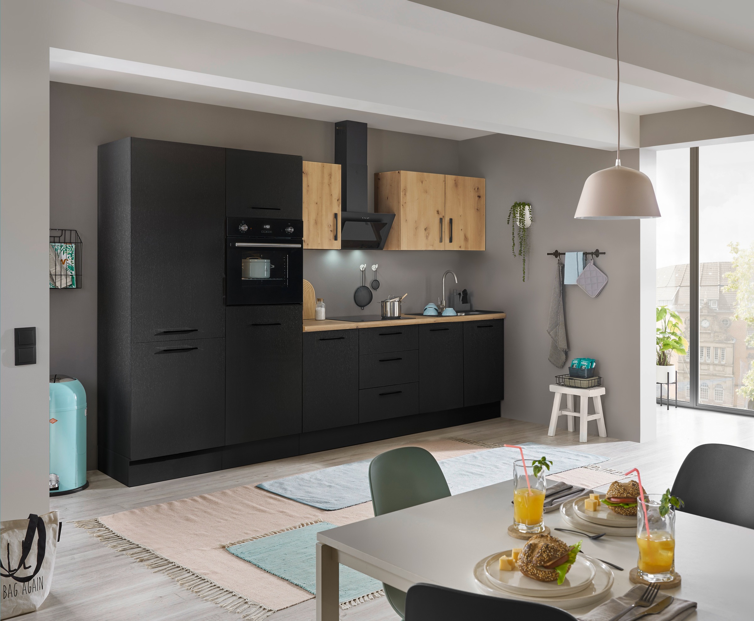 BASIC by Balculina Küchenzeile »Turin«, Breite 330 cm, wahlweise mit E-Geräten